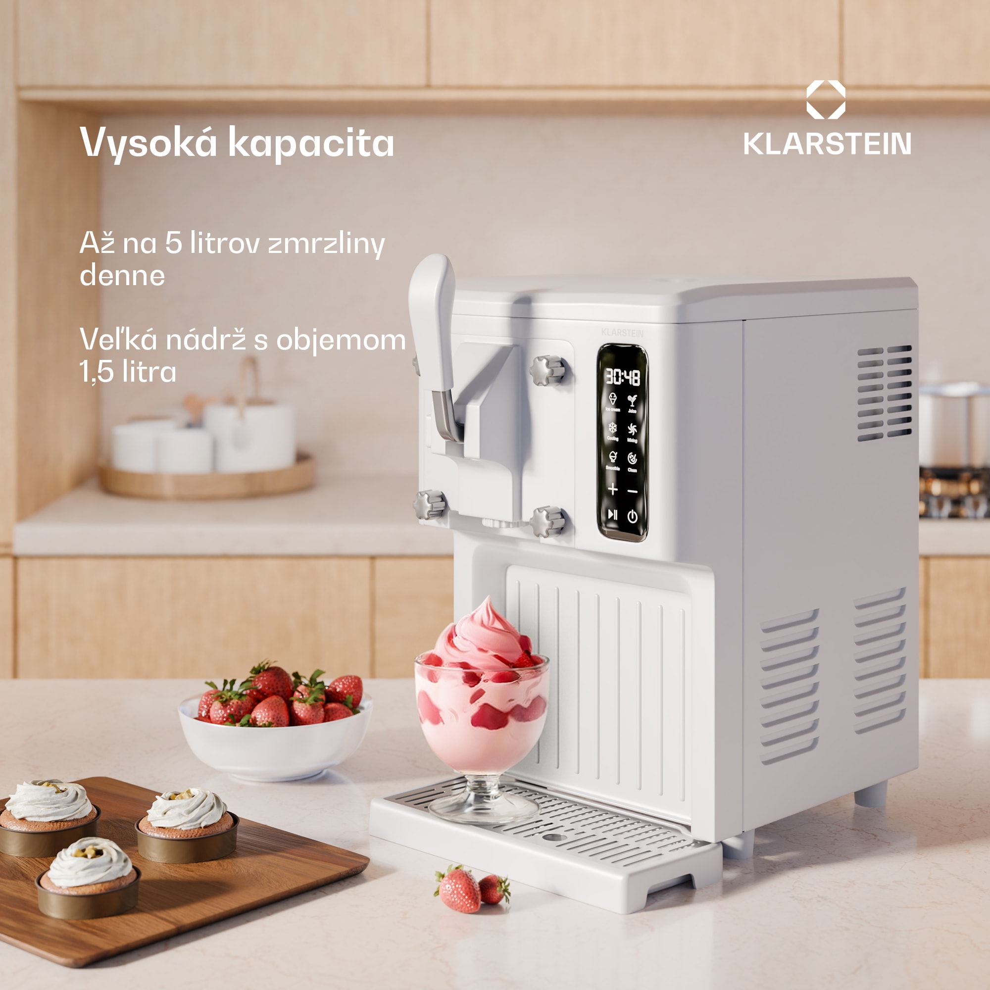 Klarstein SweetSwirl zmrzlinovač, zmrzlina, smoothies a mliečne koktaily, automatické čistenie – Obrázok 4