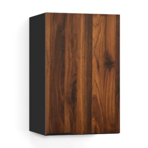 Blumfeldt WoodVista vysoká skrinka, Soft-Close, hliníkové rukoväte, udržateľné materiály