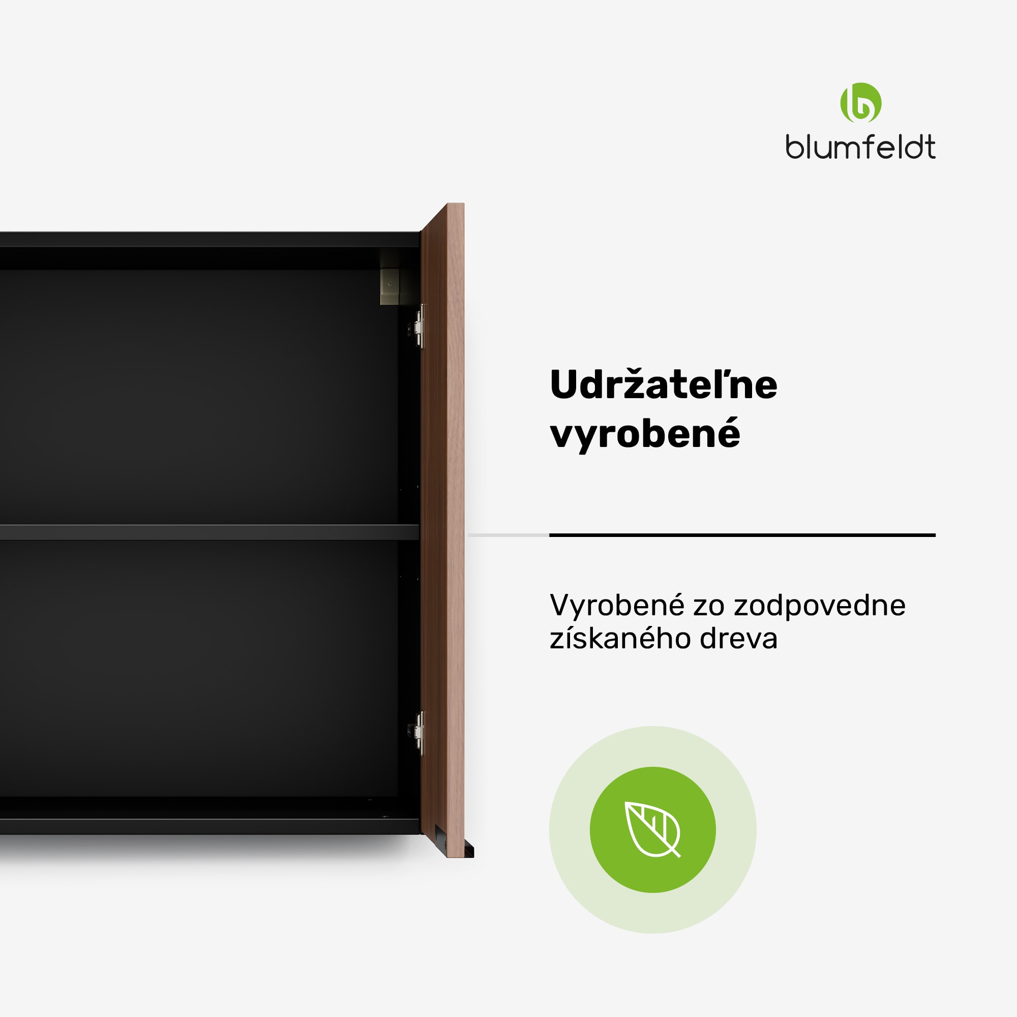 Blumfeldt WoodVista vysoká skrinka, Soft-Close, hliníkové rukoväte, udržateľné materiály – Obrázok 3