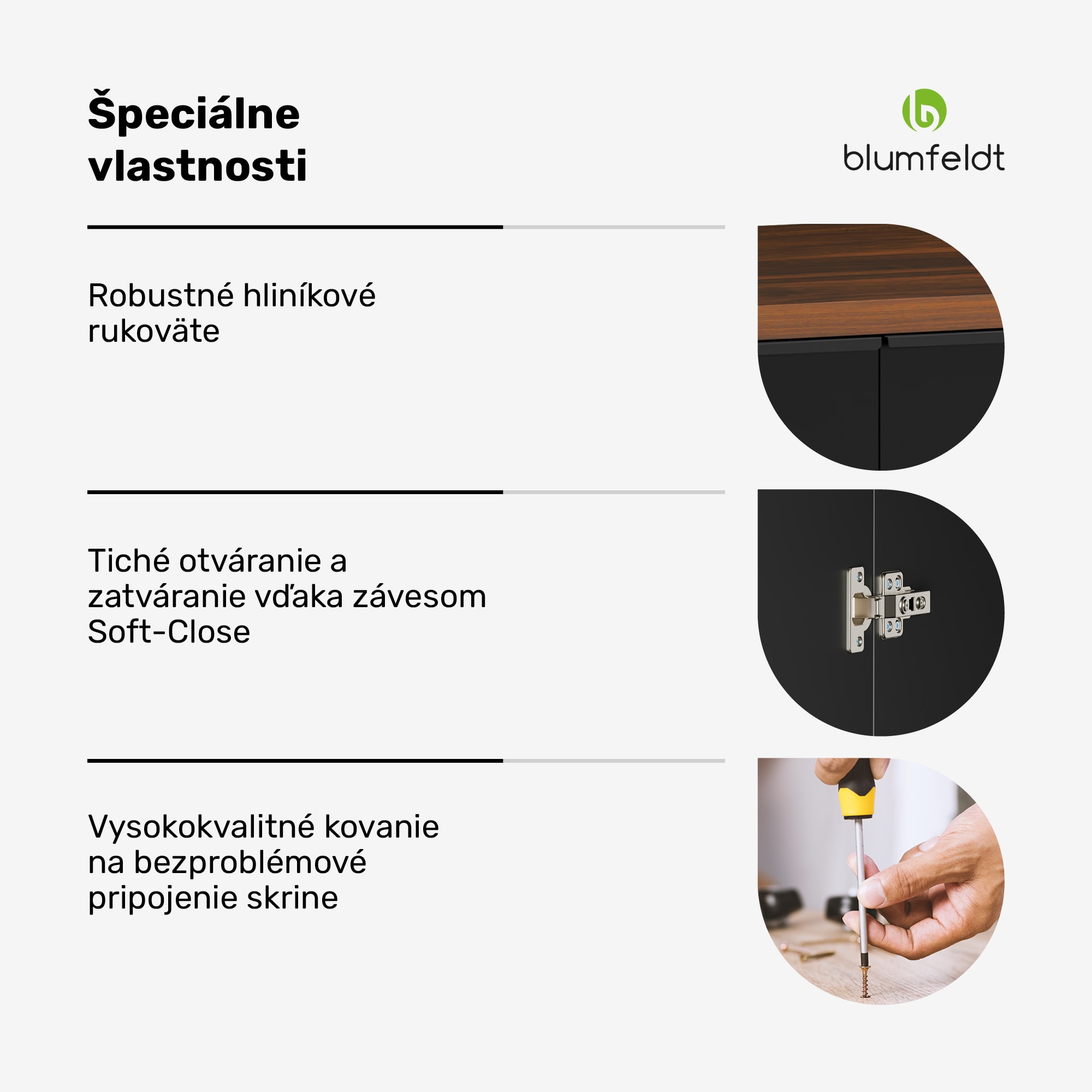 Blumfeldt WoodVista vysoká skrinka, Soft-Close, hliníkové rukoväte, udržateľné materiály – Obrázok 5