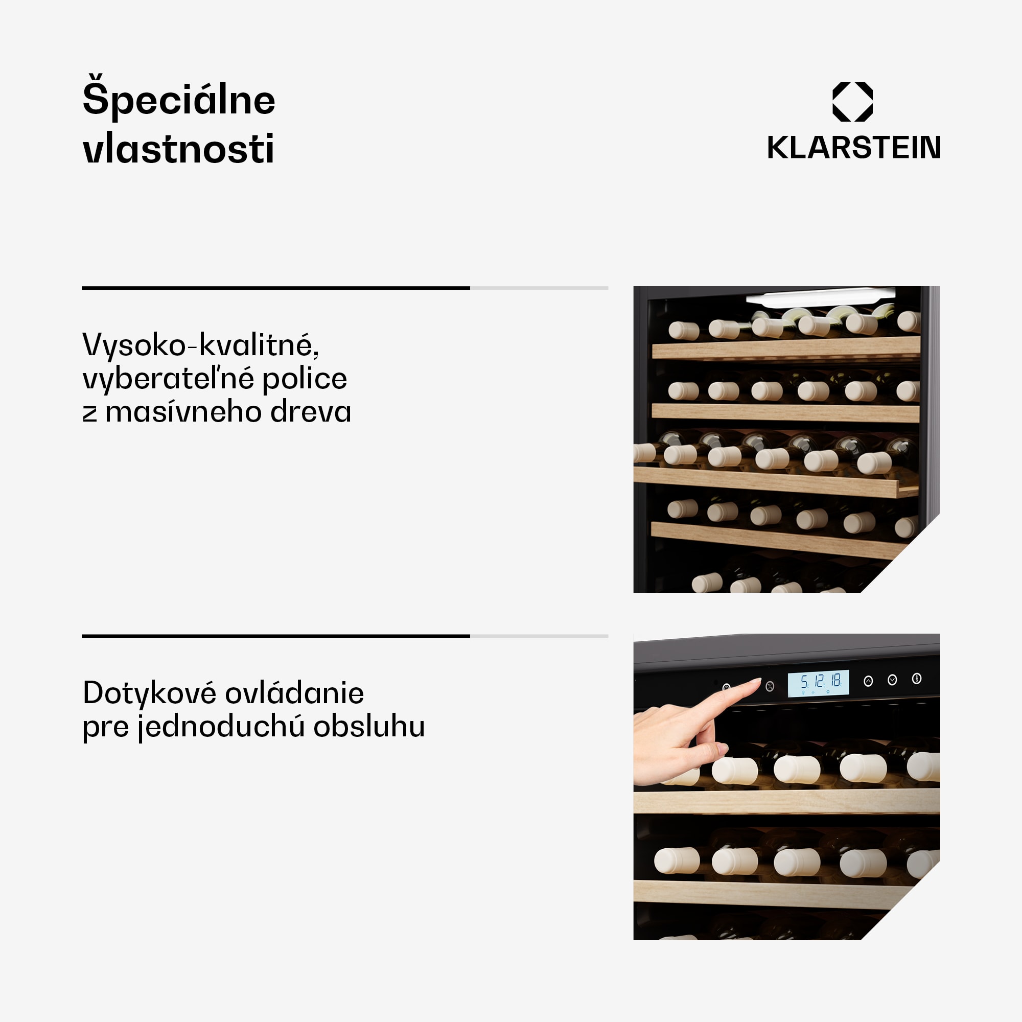 Klarstein Vinovilla Trio chladnička na víno, 143 fliaš, 3 zóny, 38 dB, 12 políc, kompresor, 413 litrov – Obrázok 5