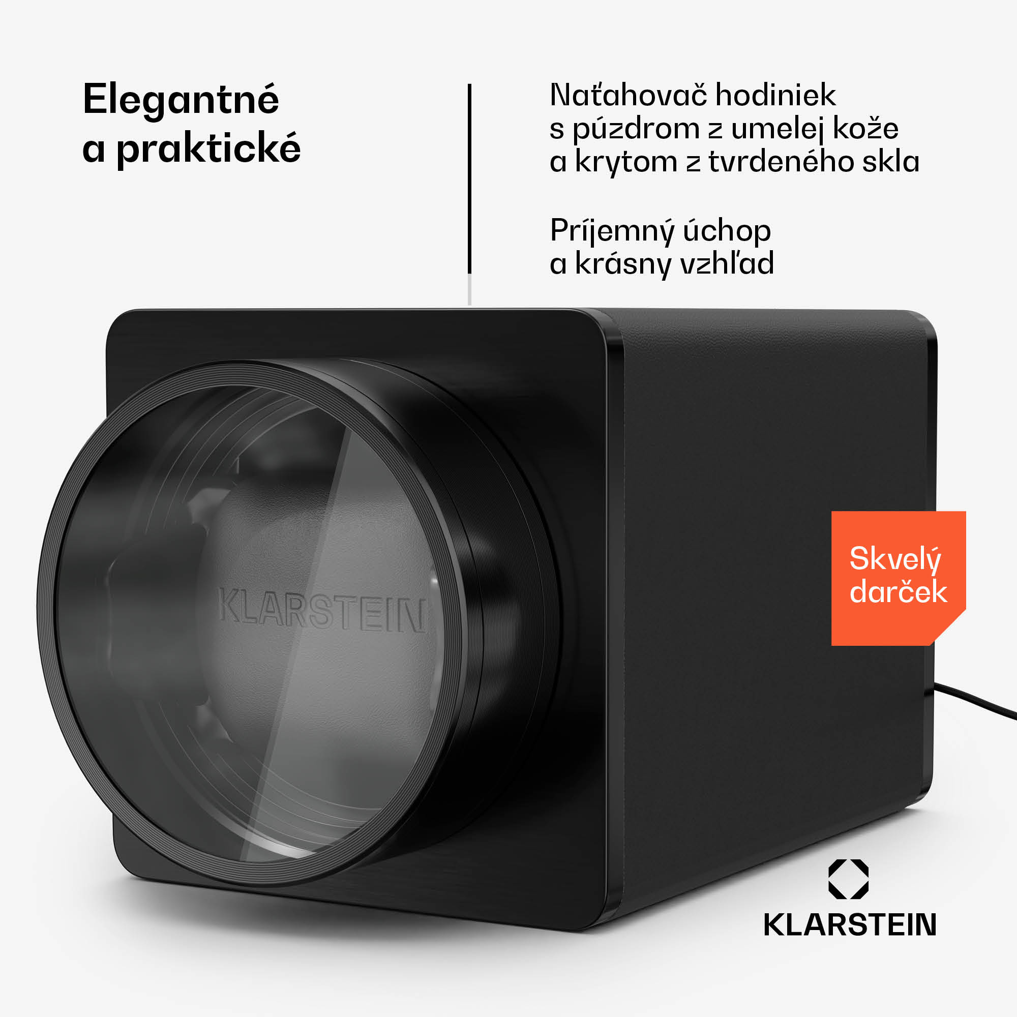 Klarstein TimeSync naťahovač hodiniek, 1 hodinky, 5 režimov, 3 smery, vegánsky, univerzálna veľkosť, tichý – Obrázok 2