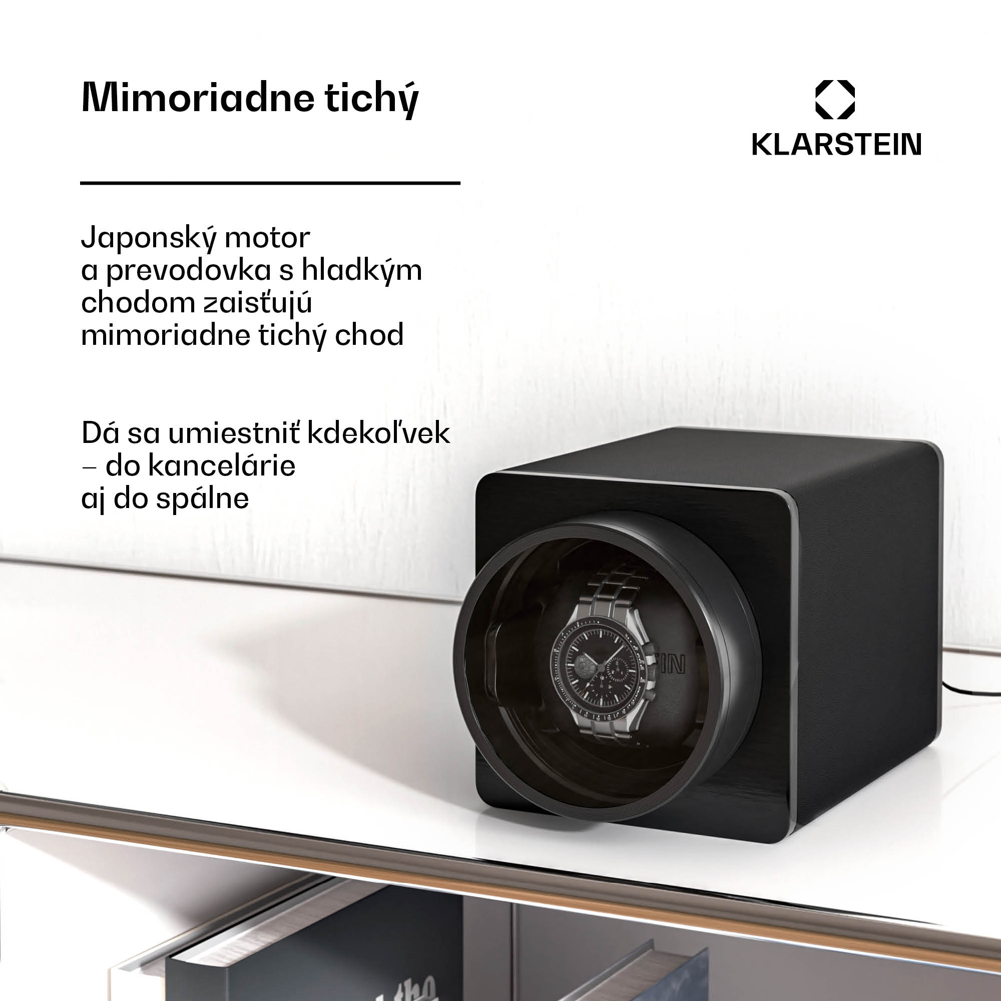 Klarstein TimeSync naťahovač hodiniek, 1 hodinky, 5 režimov, 3 smery, vegánsky, univerzálna veľkosť, tichý – Obrázok 3