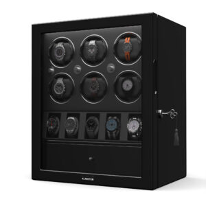 Klarstein ChronoVault naťahovač hodiniek, 6+5 hodiniek, vegánsky, vysoký lesk, 4 režimy, motor Mabuchi, LED, zásuvka