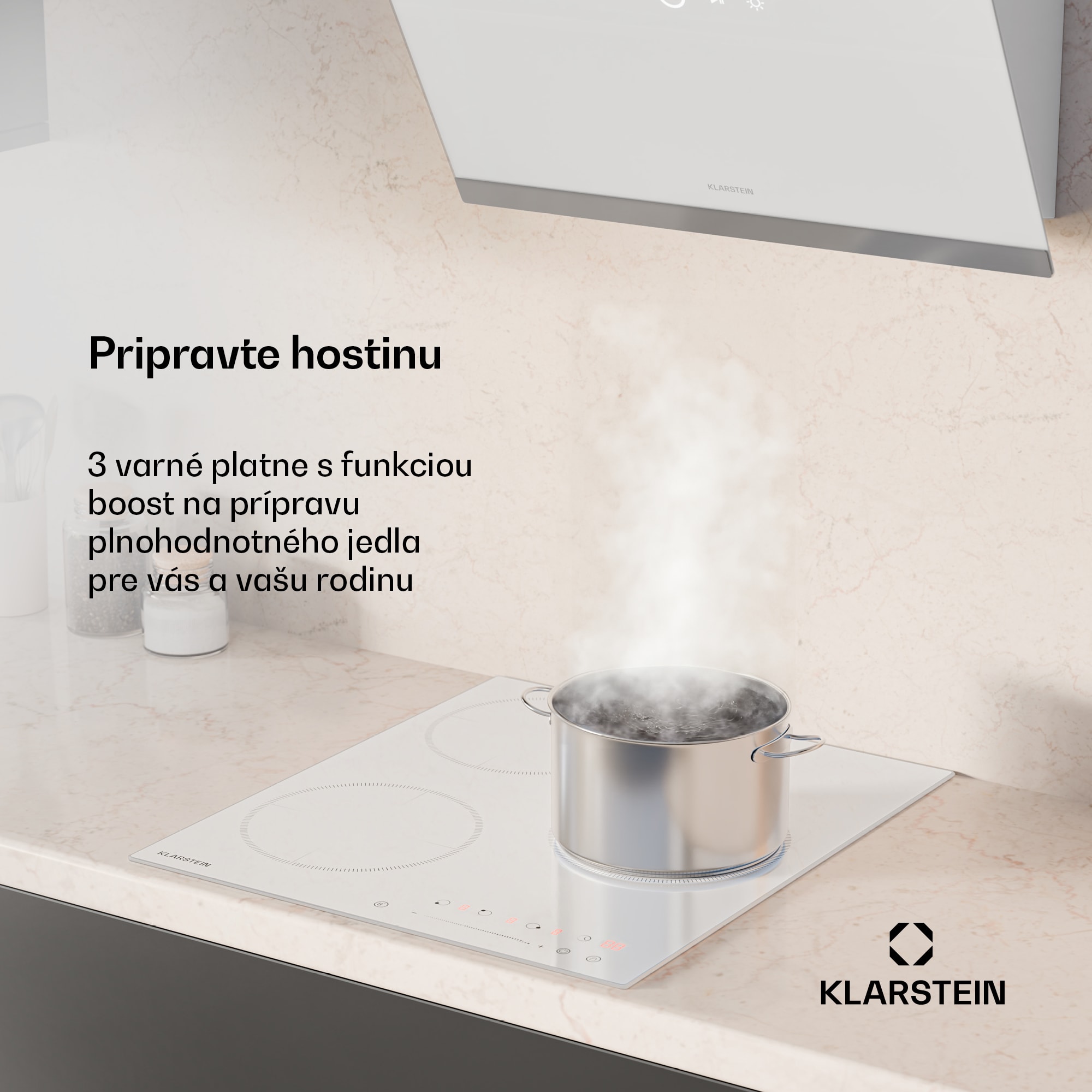 Klarstein Delicatessa Indukčná varná doska, 45 cm, 6600 W, 3 varné platne, Slider-Control, Boost – Obrázok 2