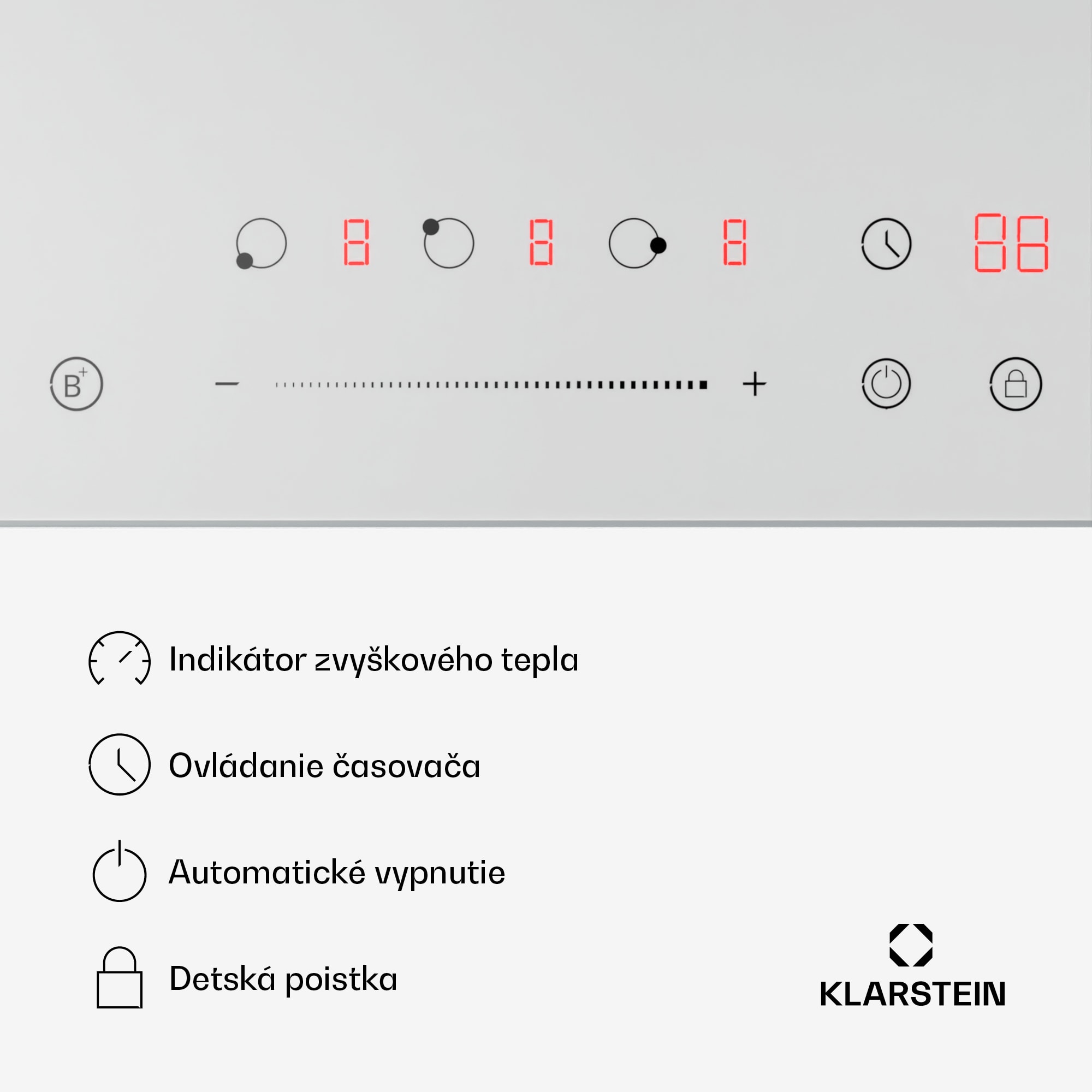 Klarstein Delicatessa Indukčná varná doska, 45 cm, 6600 W, 3 varné platne, Slider-Control, Boost – Obrázok 5