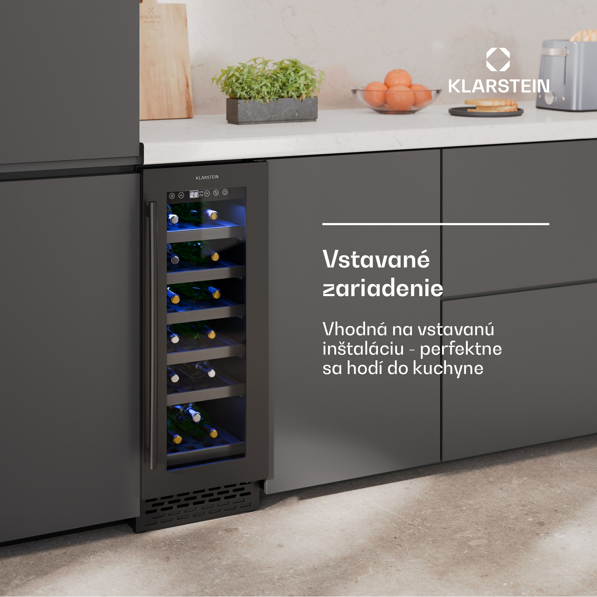 Klarstein Vinovilla 18 Uno chladnička na víno, 1 chladiaca zóna, 18 fliaš, drevené police, 5-18 °C – Obrázok 3