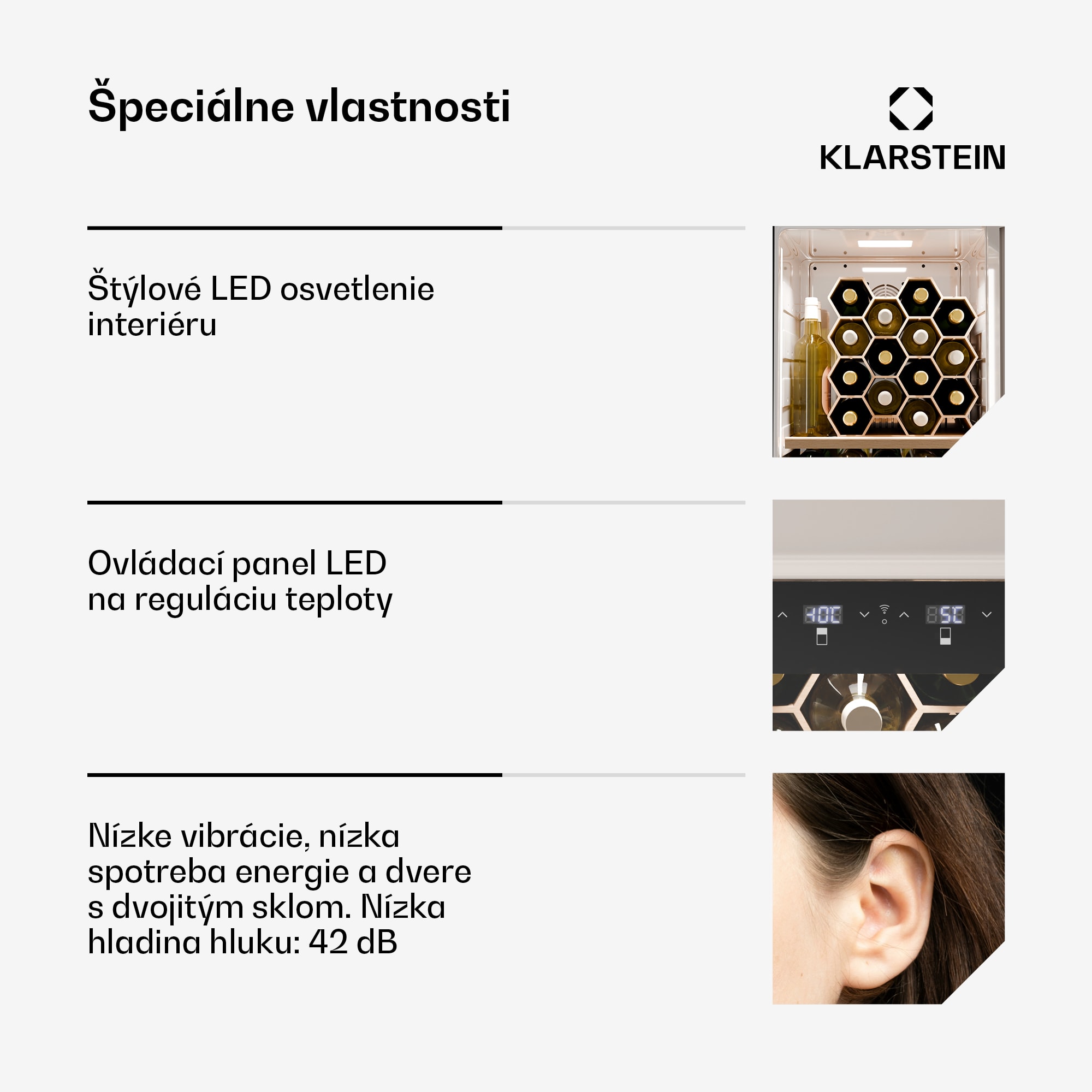 Klarstein Shirley chladnička na víno s mrazničkou, Zariadenie 2 v 1, Vintage, 2 chladiace zóny, 60 fliaš – Obrázok 5