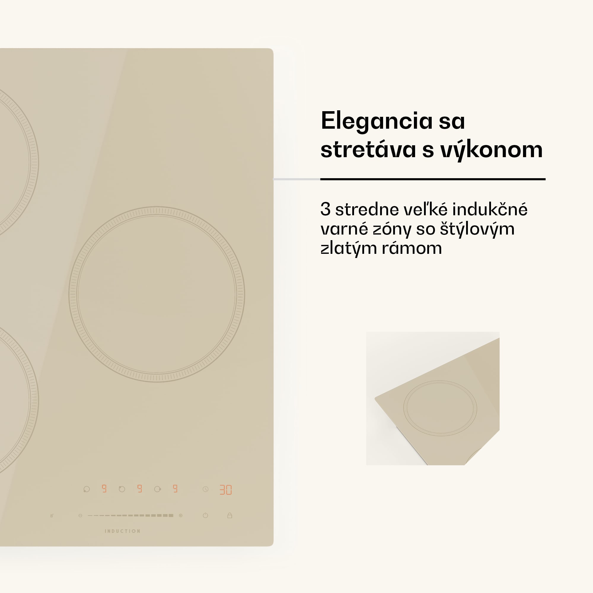 Klarstein Victoria indukčná varná doska, 45 cm, 6 600 W, 3 varné zóny, ovládanie posuvníkom, boost – Obrázok 4