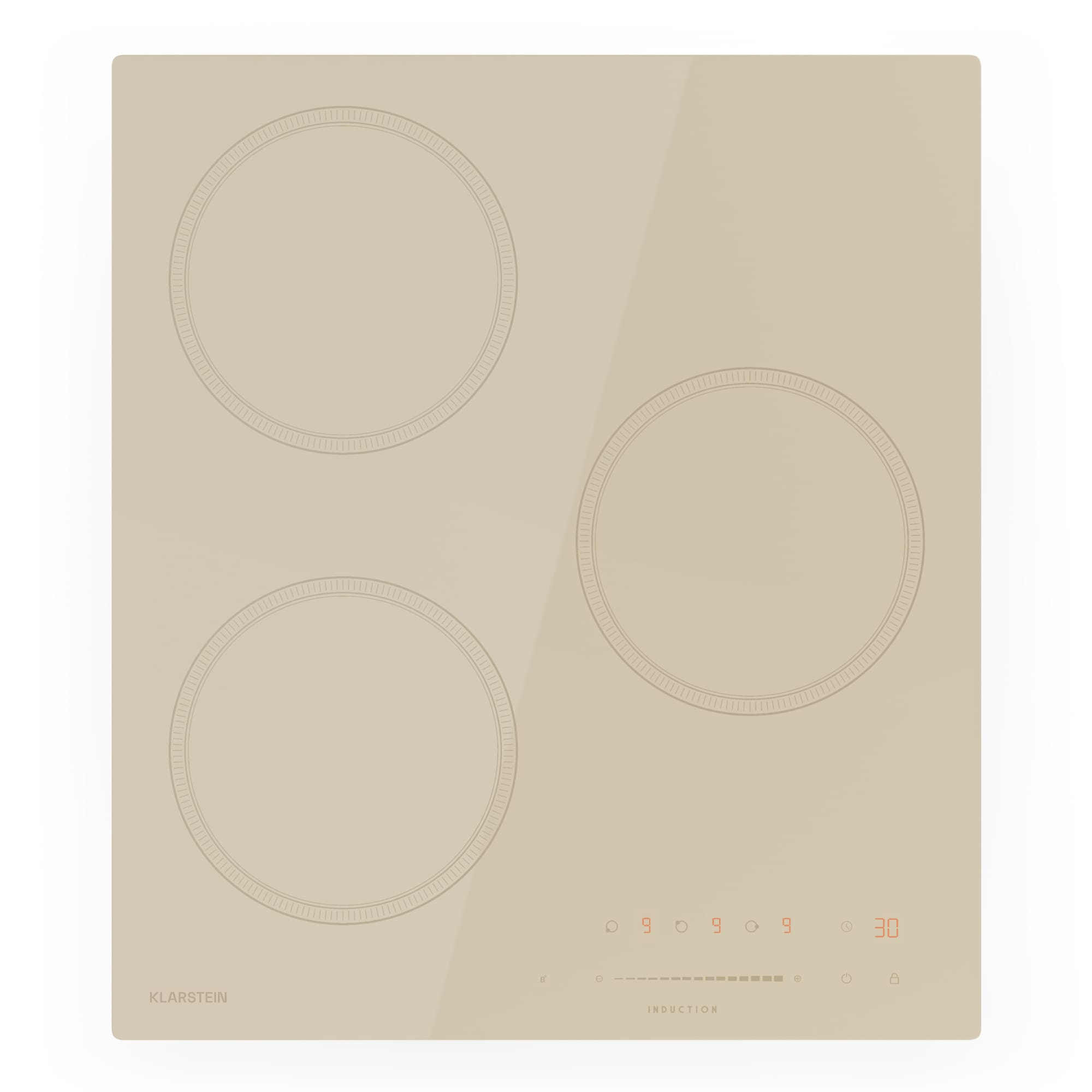 Klarstein Victoria indukčná varná doska, 45 cm, 6 600 W, 3 varné zóny, ovládanie posuvníkom, boost