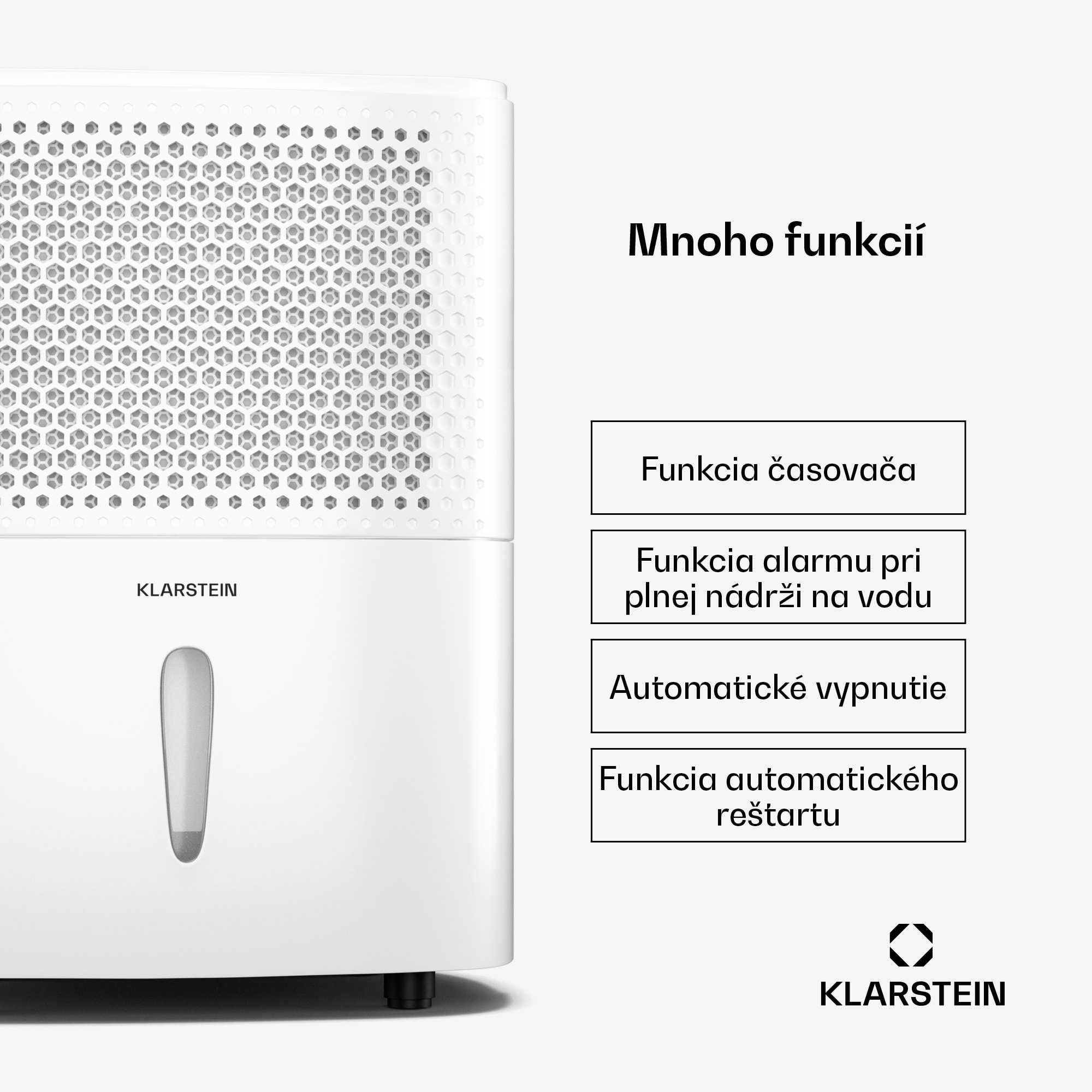 Klarstein DryFy 10L odvlhčovač, 10 l/deň, 20-30m², 80 m³/h, časovač, nádrž na vodu, mobilný – Obrázok 4