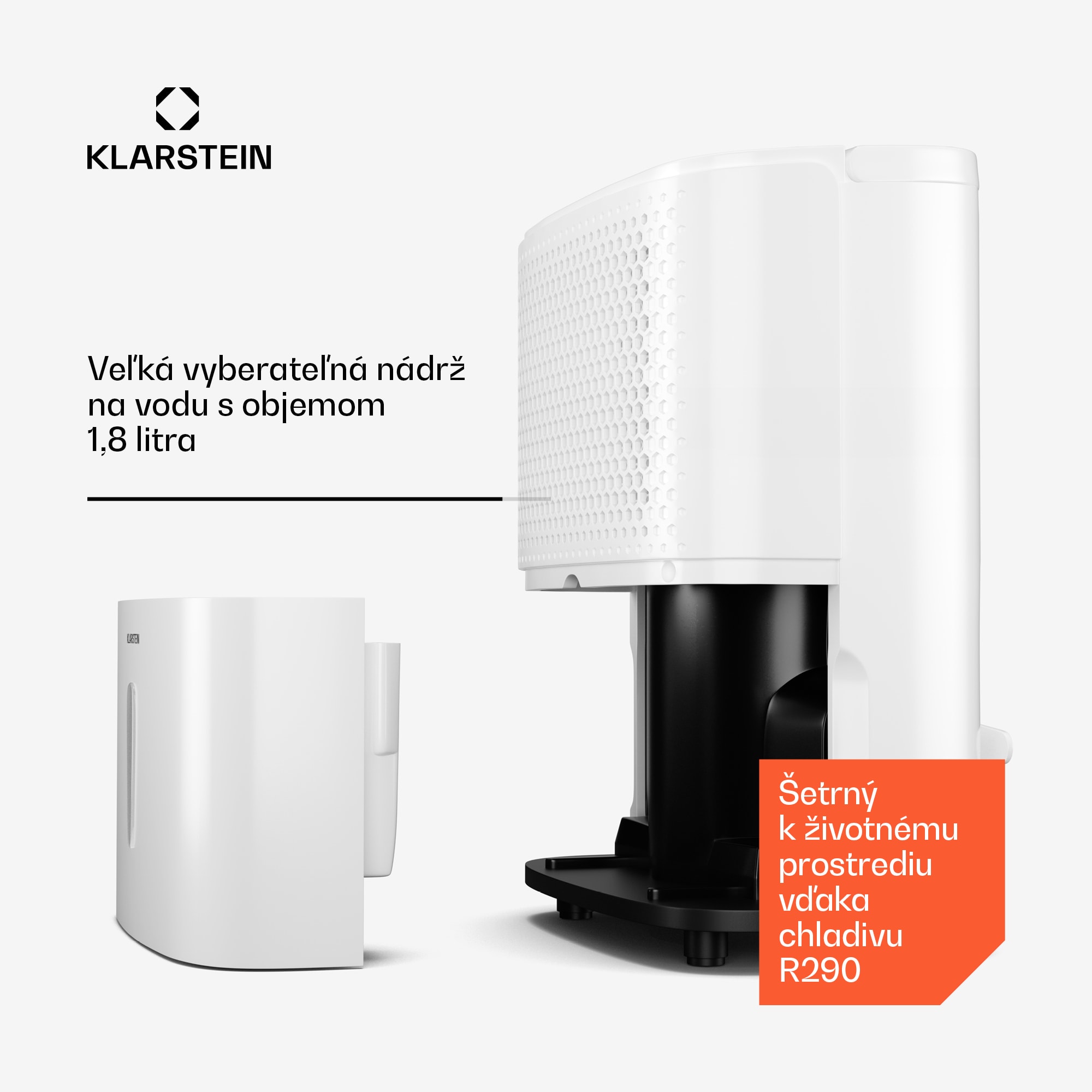 Klarstein DryFy 10L odvlhčovač, 10 l/deň, 20-30m², 80 m³/h, časovač, nádrž na vodu, mobilný – Obrázok 5