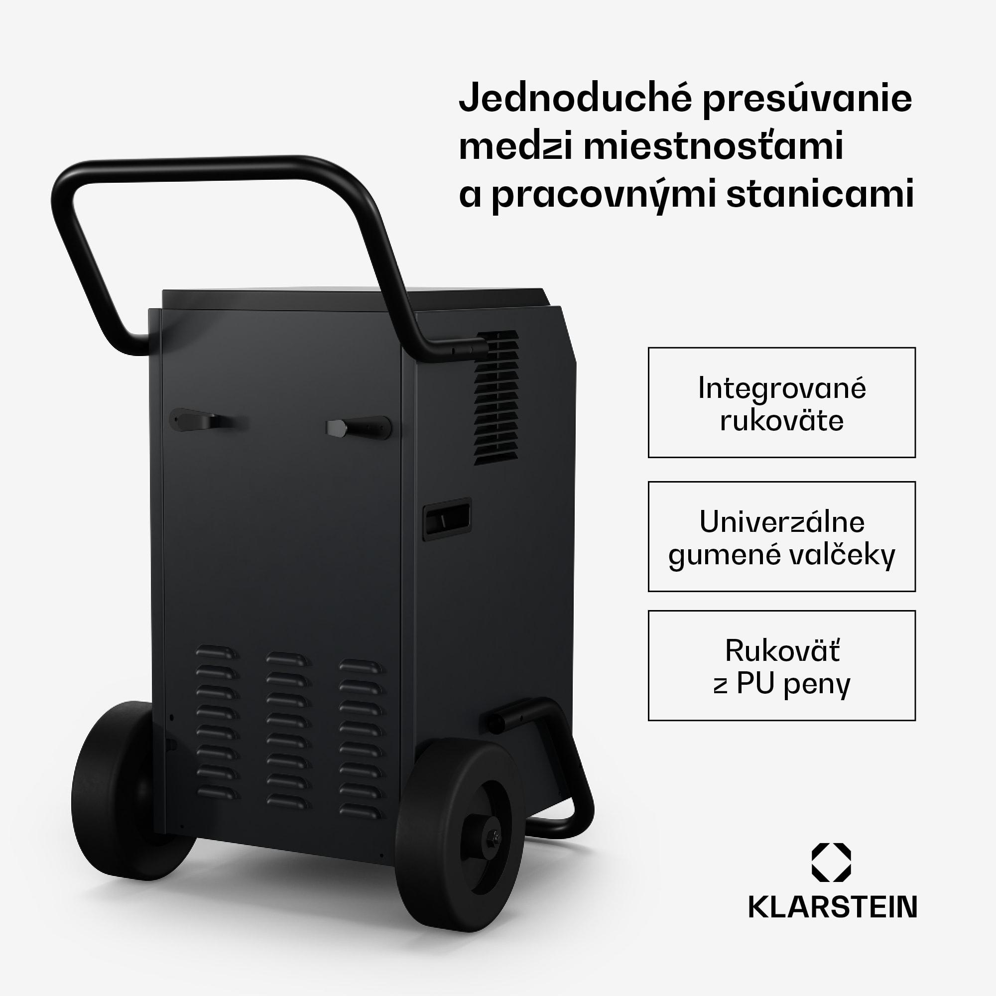 Klarstein DuraDry 50L odvlhčovač vzduchu, 50 l/deň, 70-100 m², nehrdzavejúca oceľ, mobilný, 450 m³/h – Obrázok 3