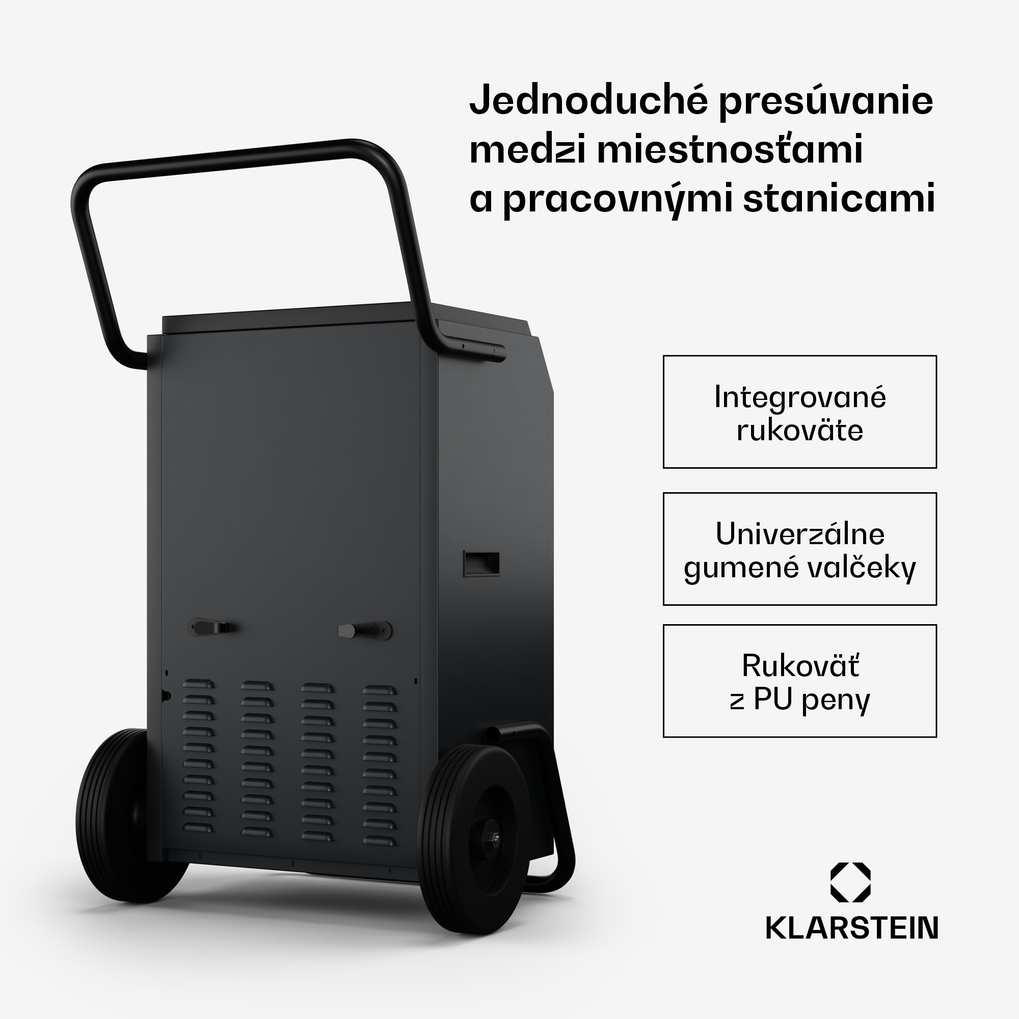 Klarstein DuraDry 90L odvlhčovač vzduchu, 90 l/deň, 120-180 m², nehrdzavejúca oceľ, mobilný, 450 m³/h – Obrázok 3
