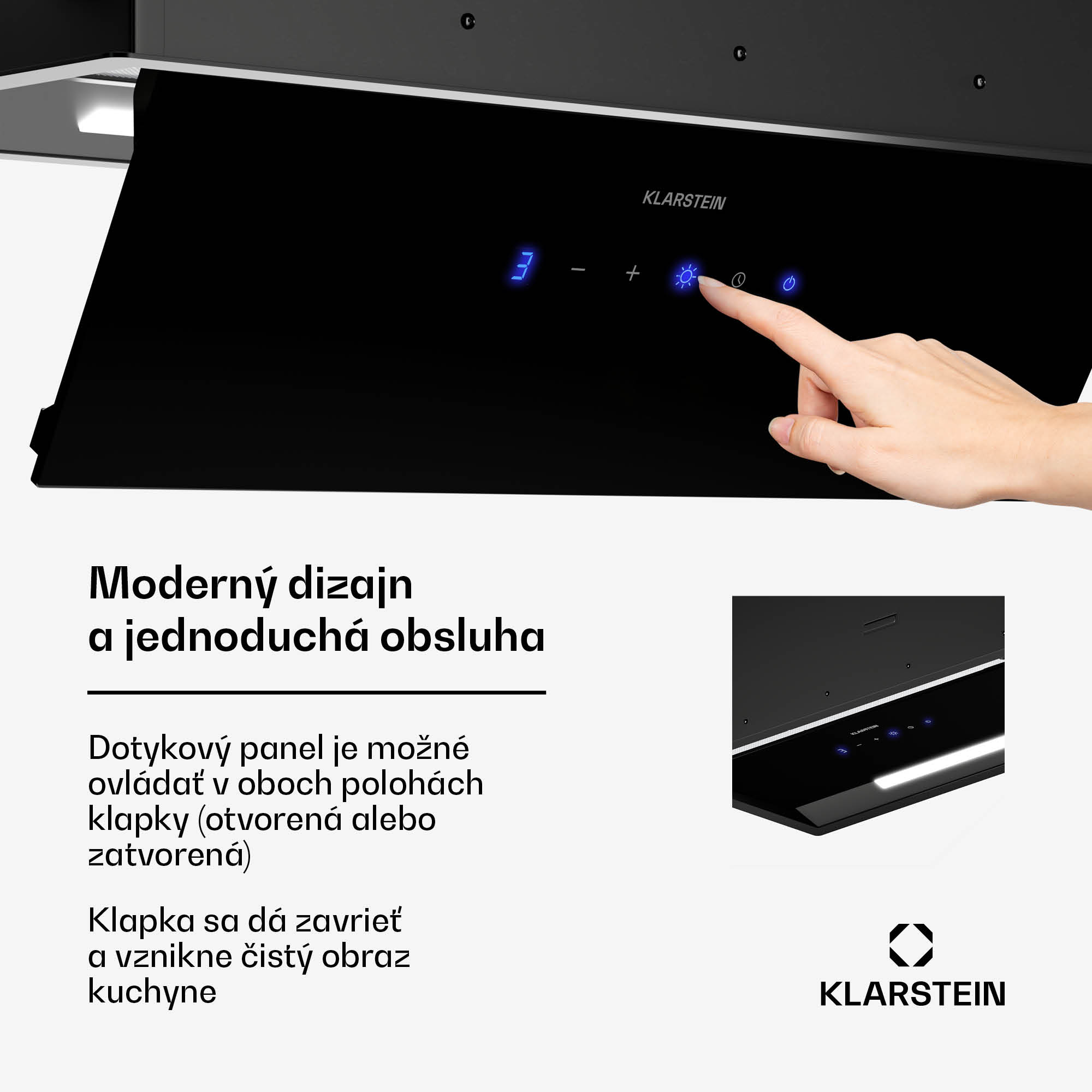 Klarstein Ventimate digestor, dotykové ovládanie, odsávanie/recirkulácia, EEK A+, 3 úrovne, LED, tichý – Obrázok 2