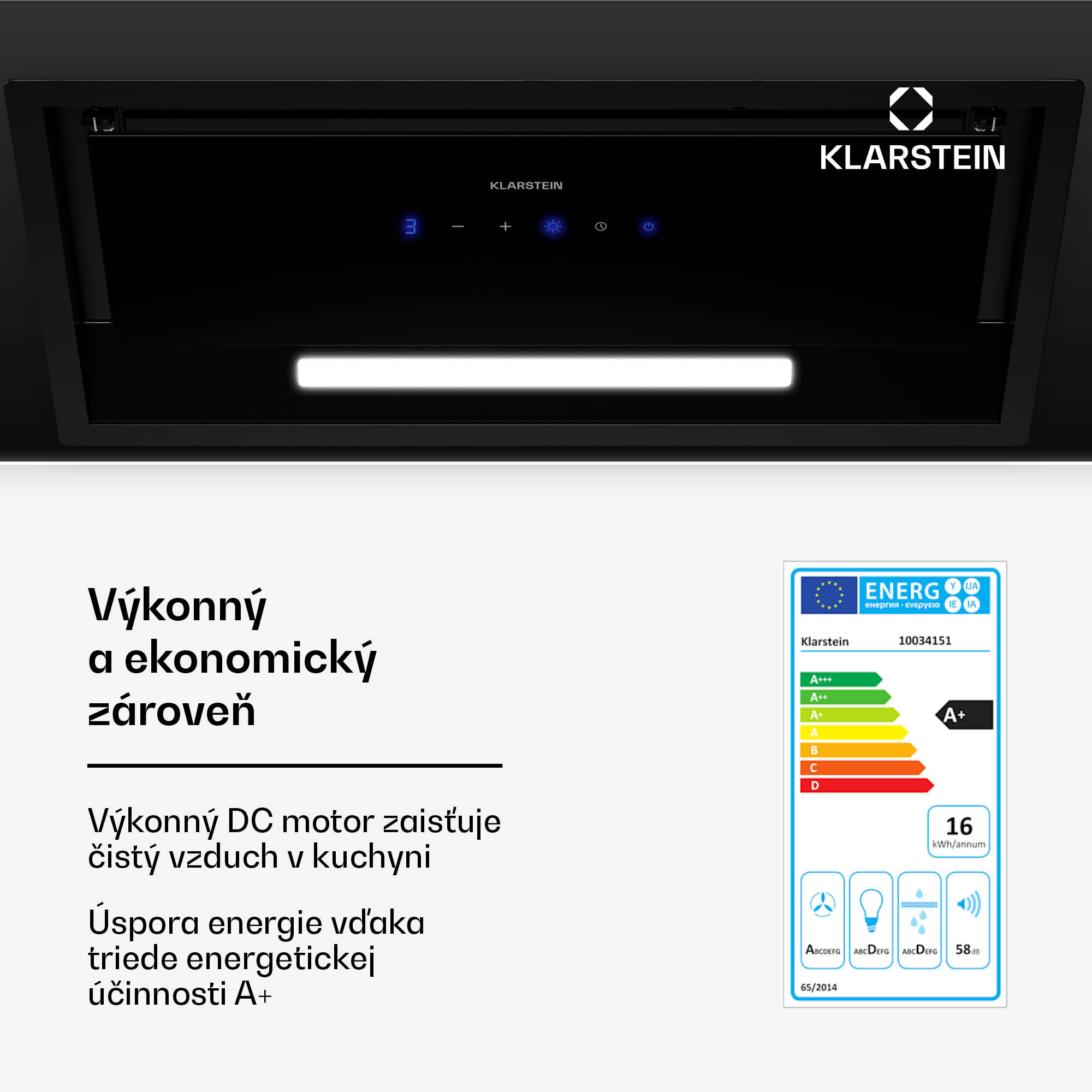 Klarstein Ventimate digestor, dotykové ovládanie, odsávanie/recirkulácia, EEK A+, 3 úrovne, LED, tichý – Obrázok 3