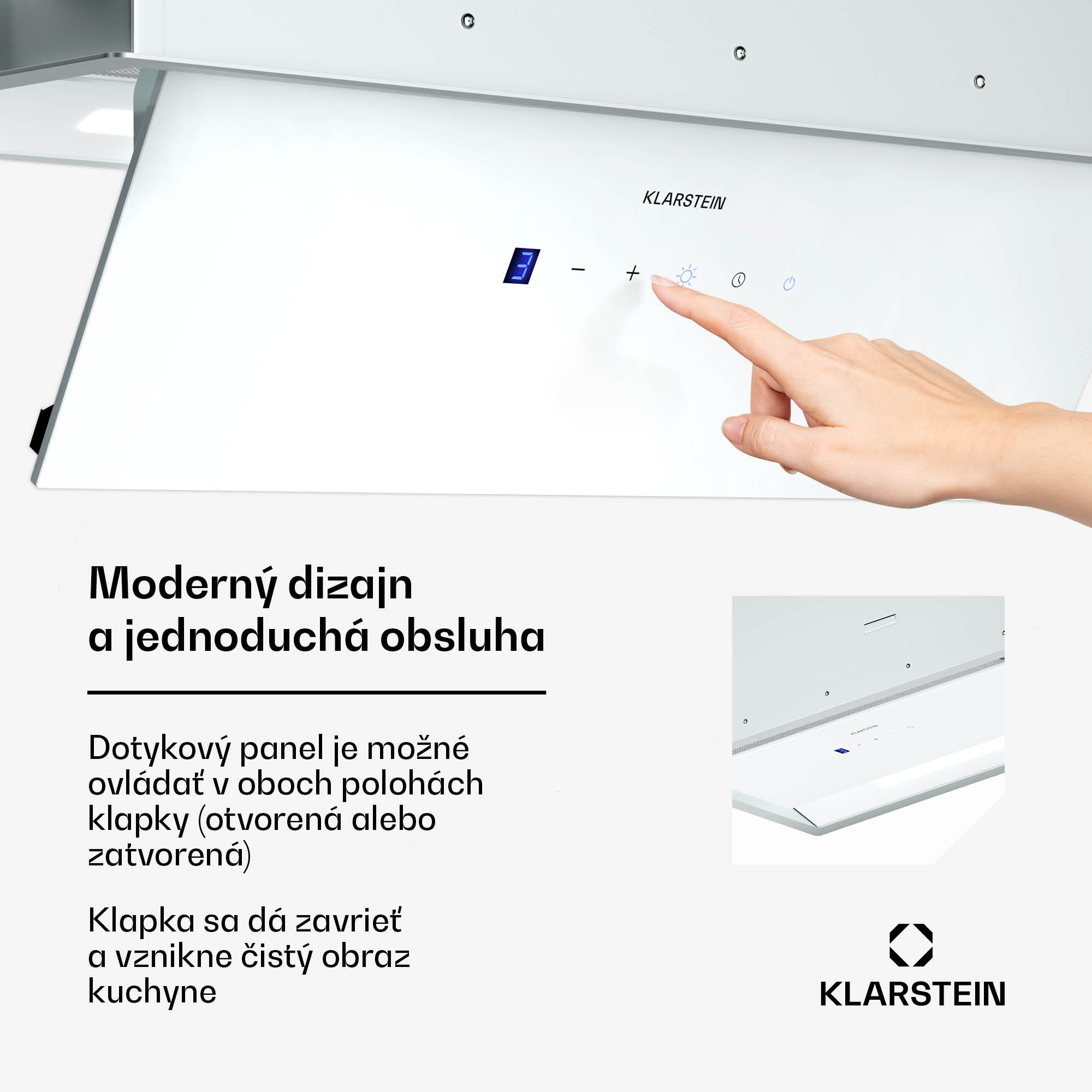 Klarstein Ventimate digestor, dotykové ovládanie, odsávanie/recirkulácia, EEK A+, 3 úrovne, LED, tichý – Obrázok 2
