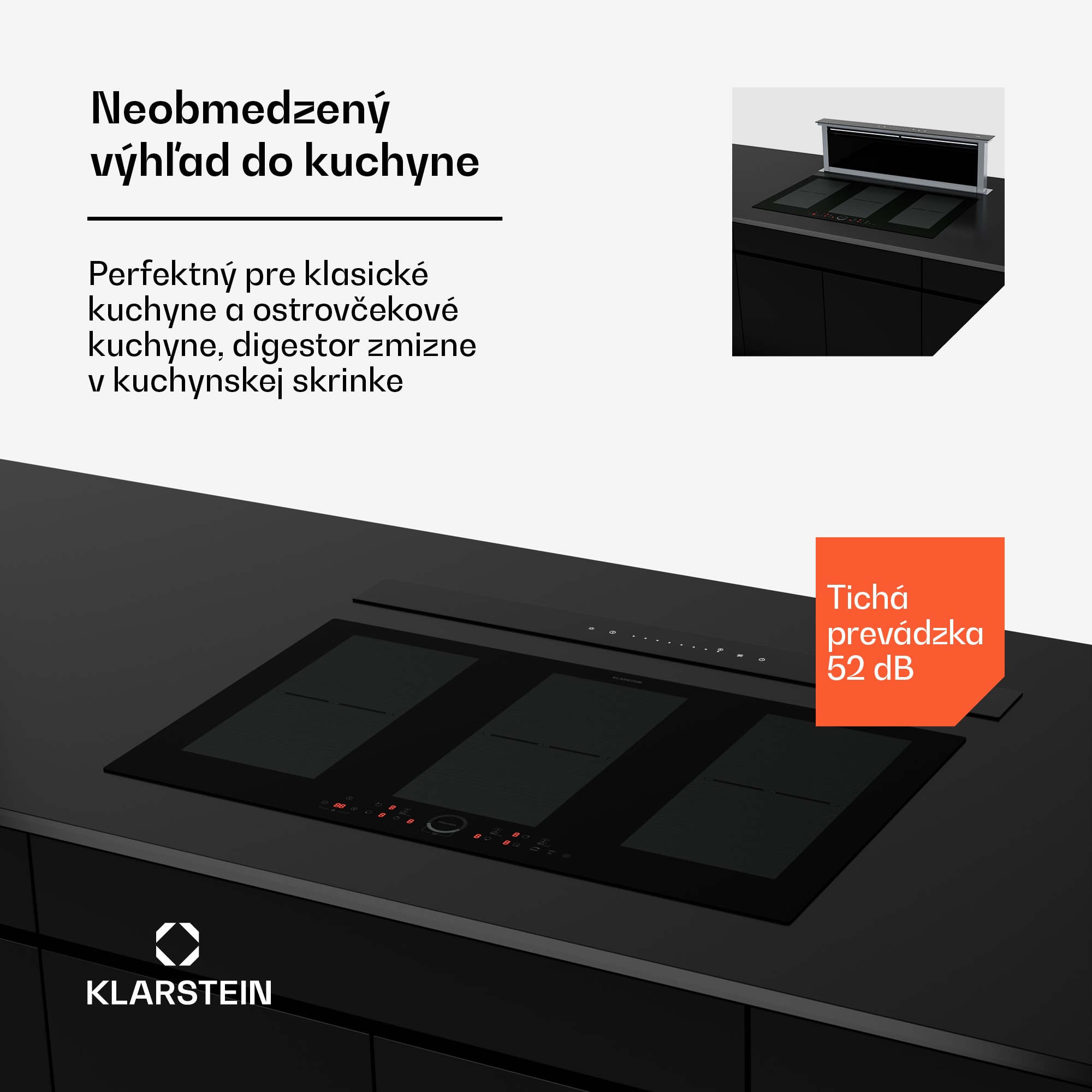 Klarstein Royal Flush Eco digestor, 840 m³/h prietoku vzduchu, šikmý, EEK A, 64 dB, LED – Obrázok 3