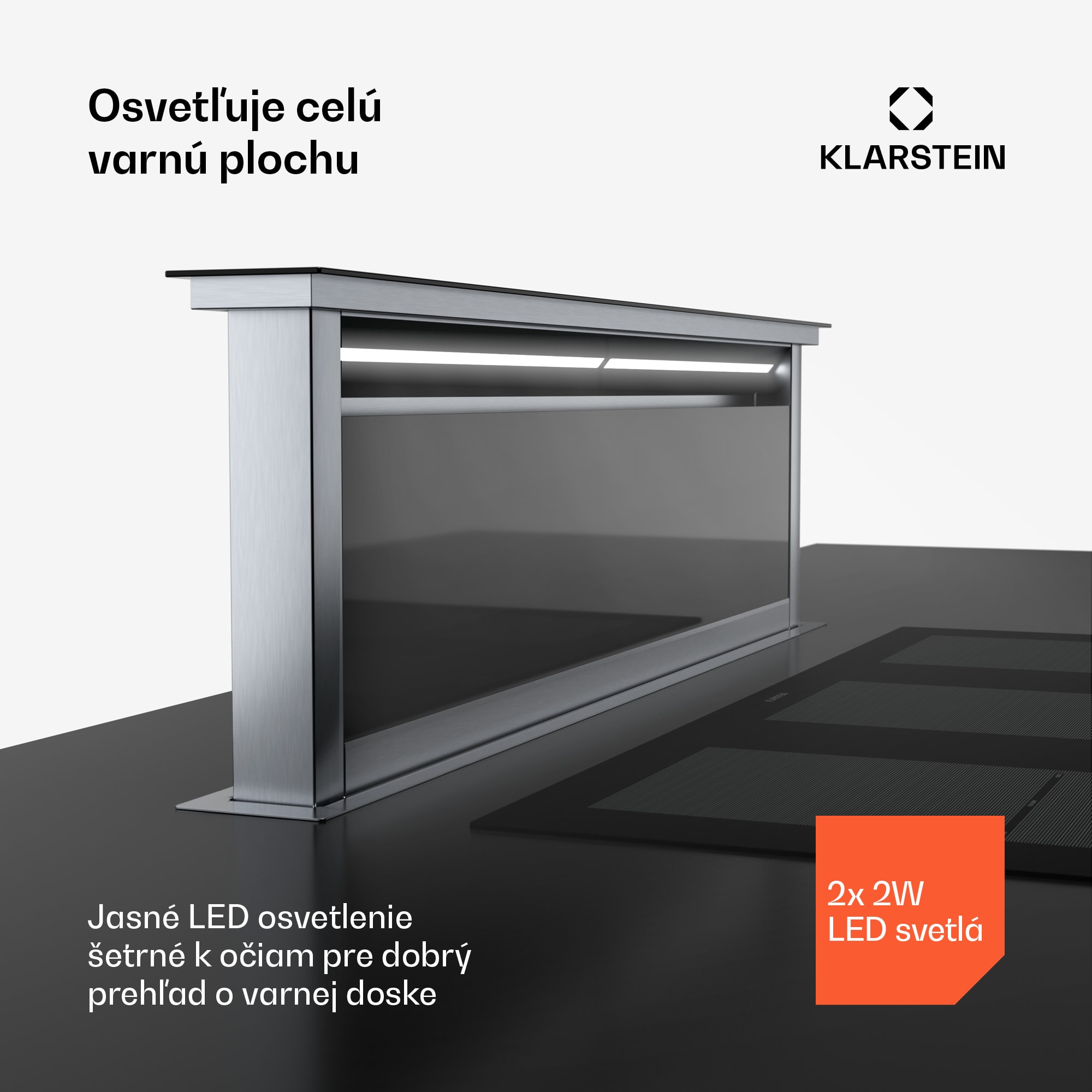 Klarstein Royal Flush Eco digestor, 840 m³/h prietoku vzduchu, šikmý, EEK A, 64 dB, LED – Obrázok 4