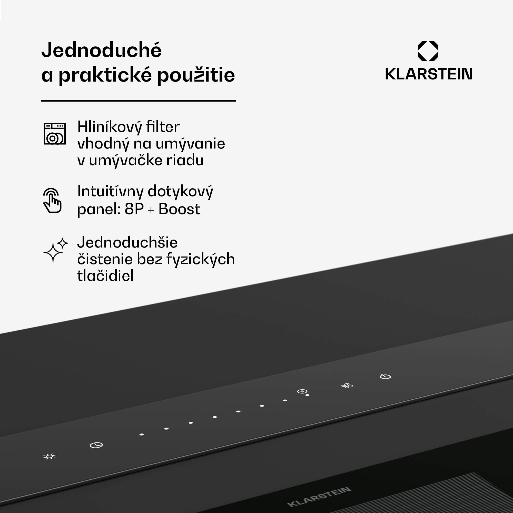 Klarstein Royal Flush Eco digestor, 840 m³/h prietoku vzduchu, šikmý, EEK A, 64 dB, LED – Obrázok 5