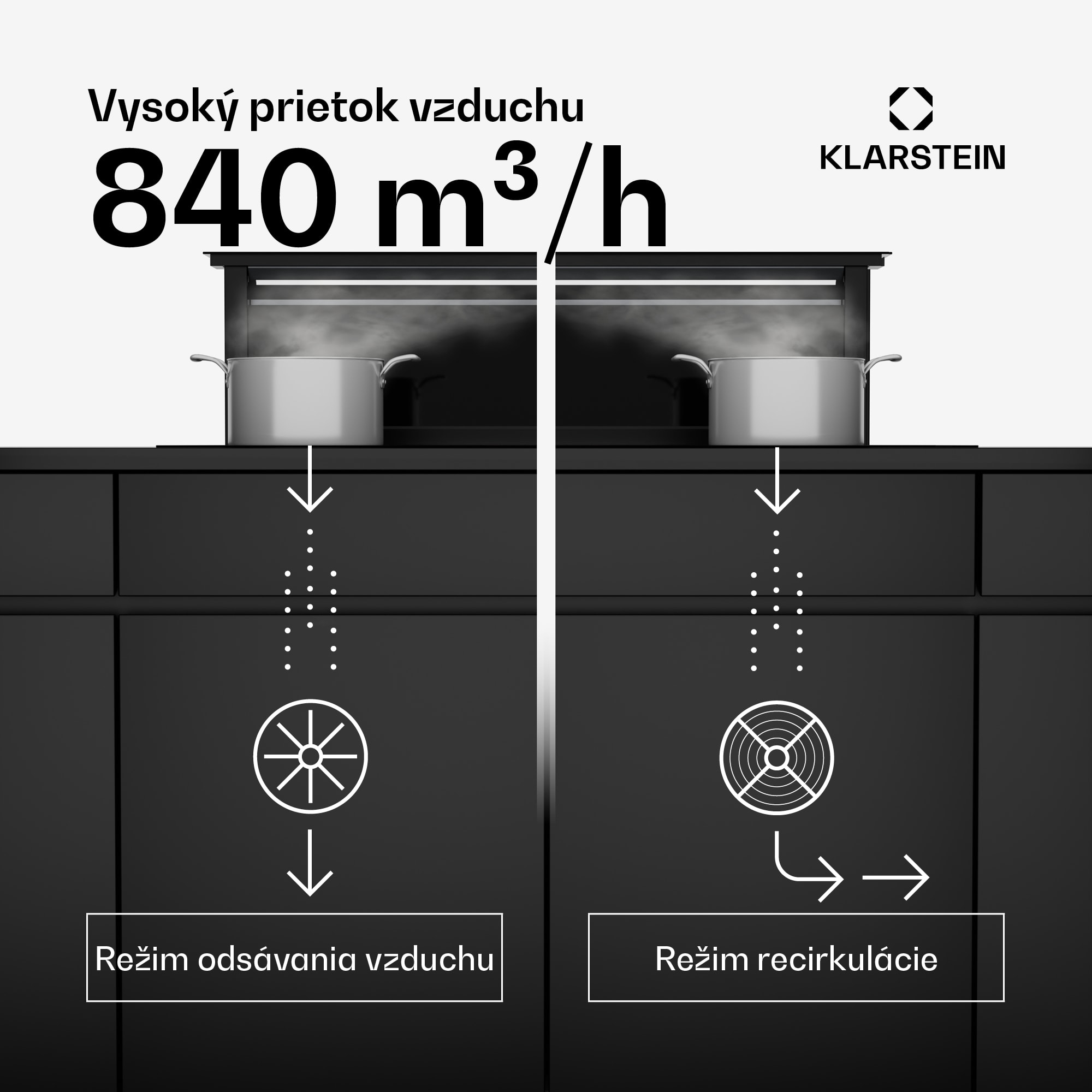 Klarstein Royal Flush Eco digestor, 842 m³/h prietoku vzduchu, šikmý, EEK A, 70 dB, LED – Obrázok 2