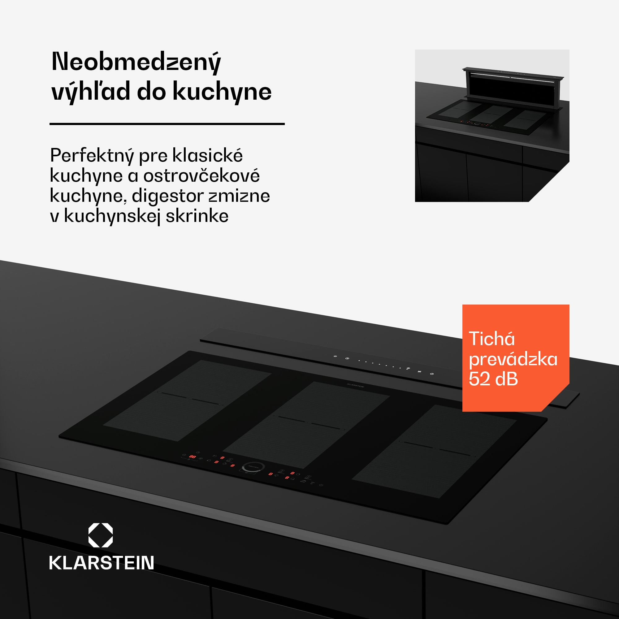 Klarstein Royal Flush Eco digestor, 842 m³/h prietoku vzduchu, šikmý, EEK A, 70 dB, LED – Obrázok 3