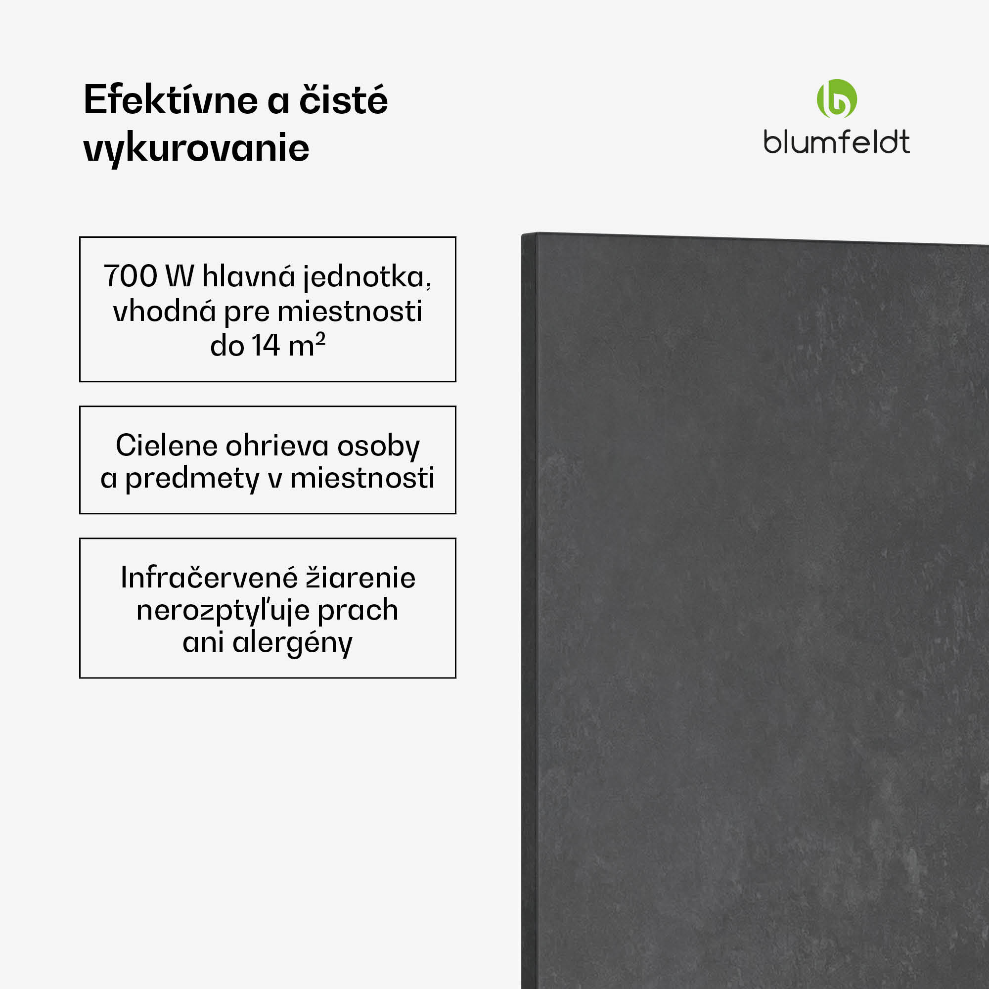 Blumfeldt Heat Square, Infračervené vykurovanie, WiFi ovládanie, 700 W, IP44 – Obrázok 3