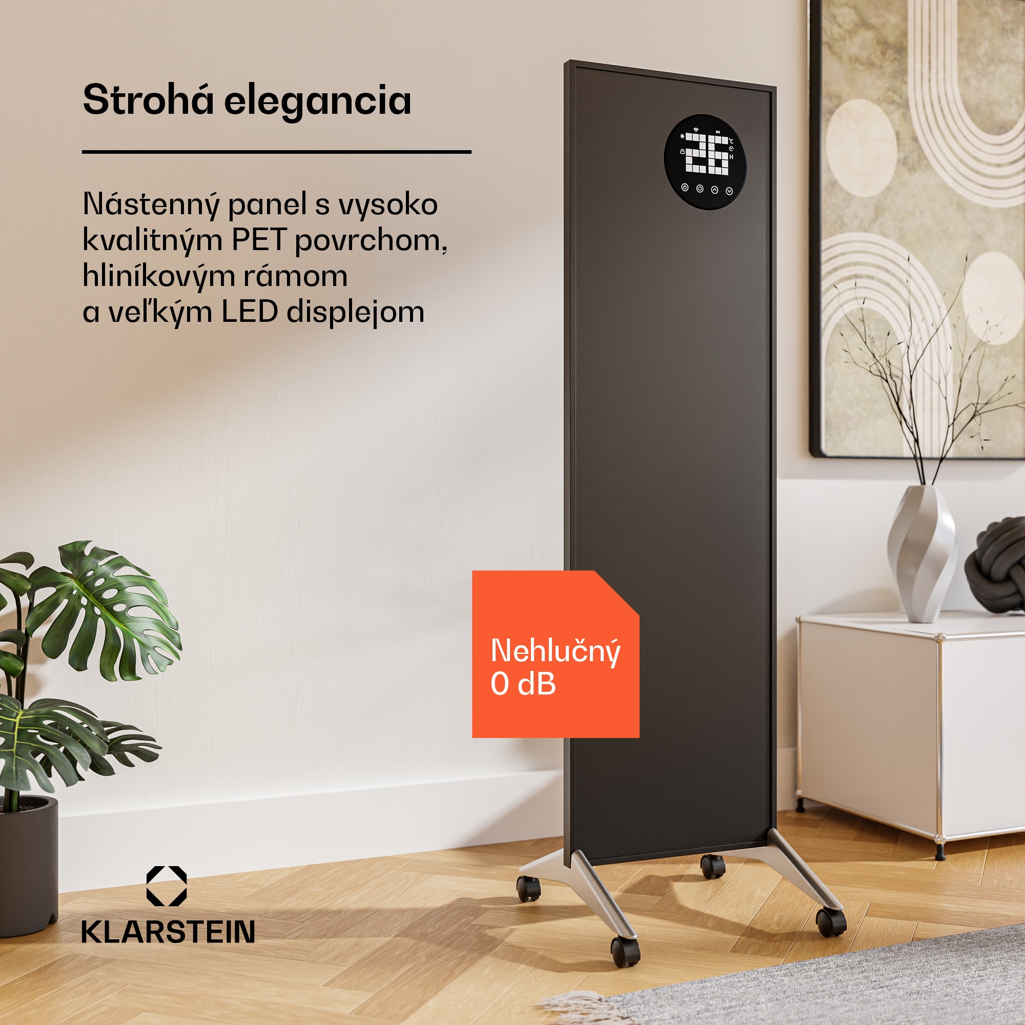 Klarstein Wonderwall Smart Bornholm Infračervený ohrievač, 400 W, Inteligentné ovládanie, montáž na stenu, LED-Displej – Obrázok 4