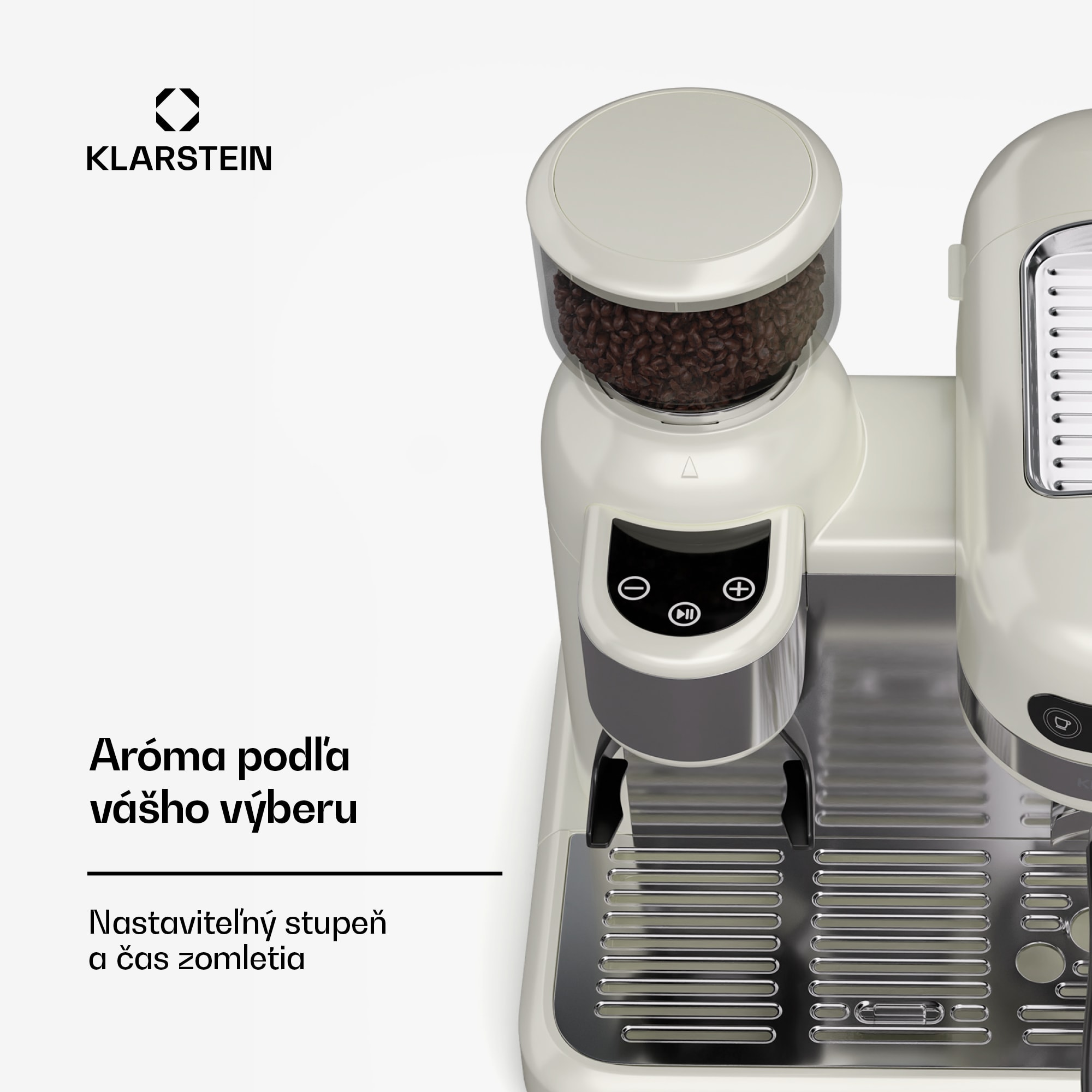 Klarstein Bella Café pákový kávovar, Vintage, mlynček, 19 bar, Napeňovač mlieka, 2 šálky, 1550 W – Obrázok 5