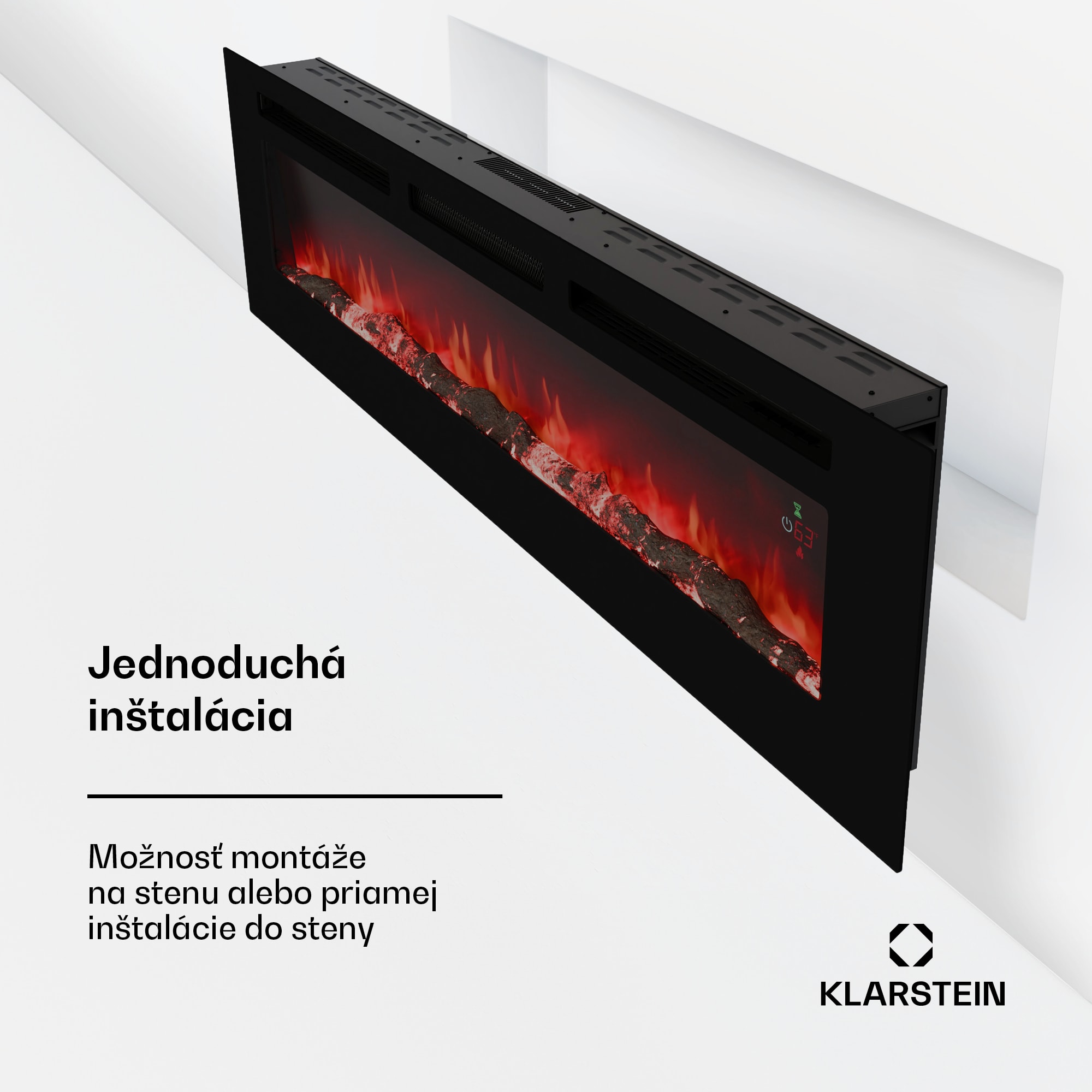 Klarstein Galeras Smart Inteligentný elektrický krb, 2 nastavenia teploty, 16 - 30°| LED ilúzia plameňa, Možnosť pripojenia k IOT – Obrázok 3