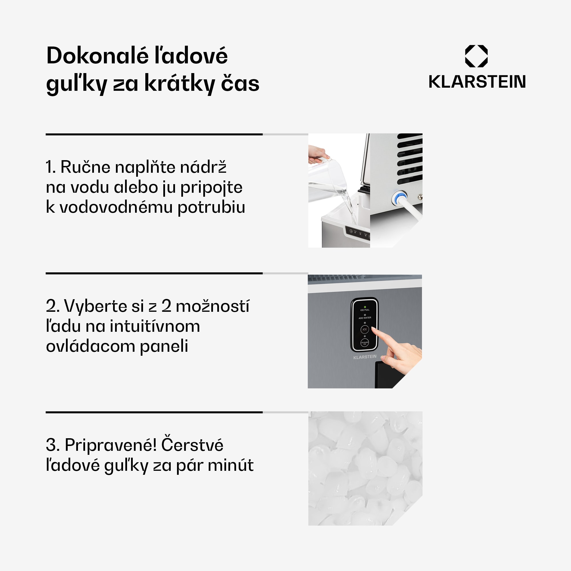 Klarstein Bullet Ice výrobník ľadu, 15 kg ľadu denne, Bullet & drvený ľad, Nehrdzavejúca oceľ – Obrázok 4