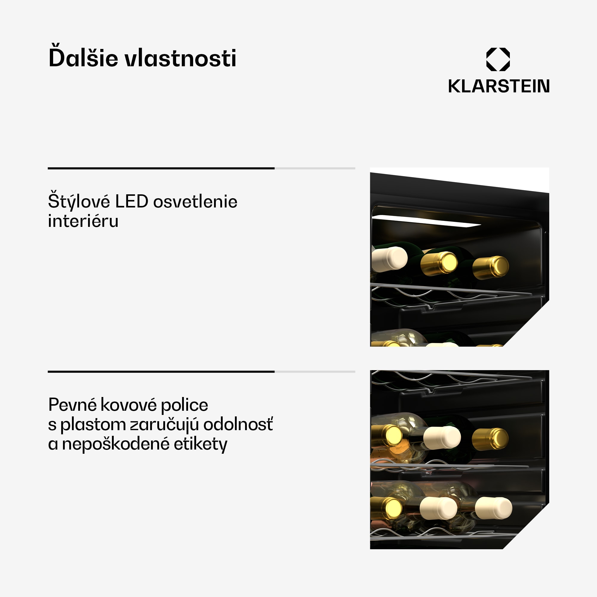 Klarstein Shiraz chladnička na víno, 2 chladiace zóny, LED osvetlenie, dotykové ovládanie, voľne stojaca – Obrázok 5