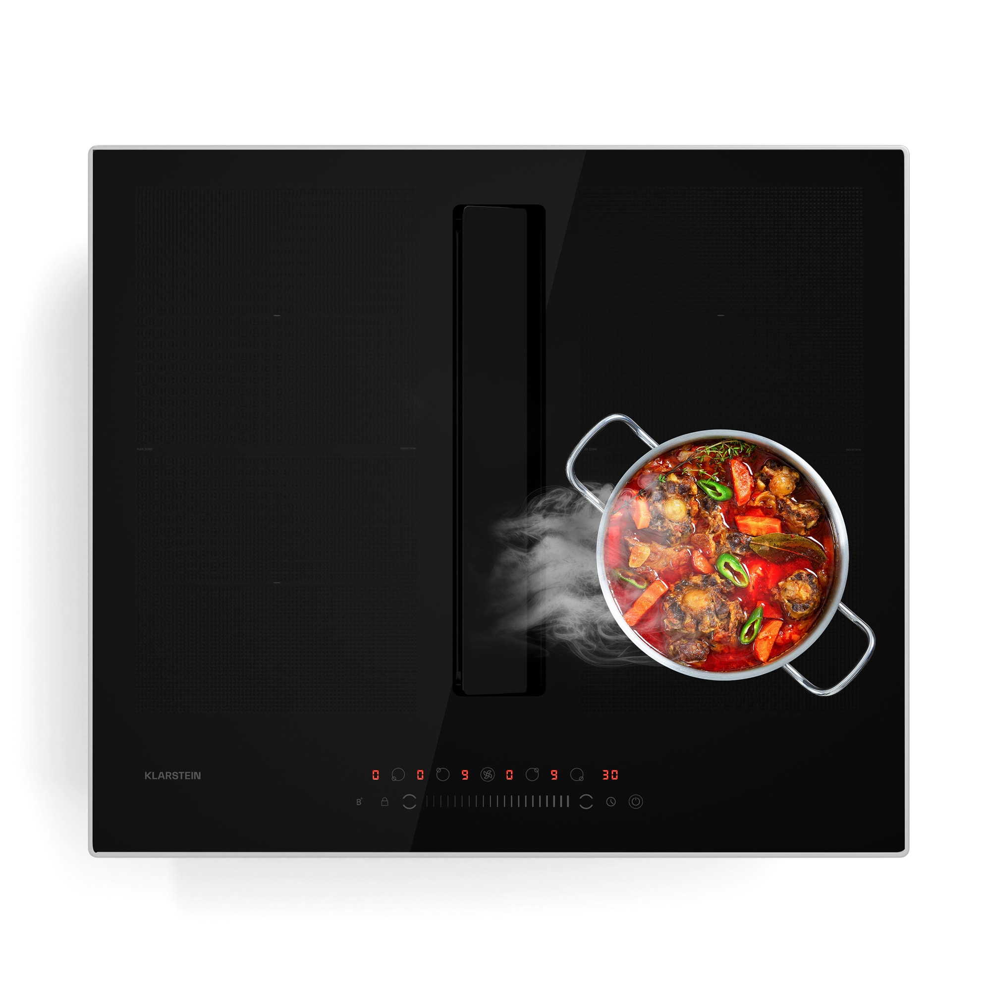 Klarstein Chef-Fusion Prime Down Air System, 2 v 1, indukčná varná doska + digestor, výkonný