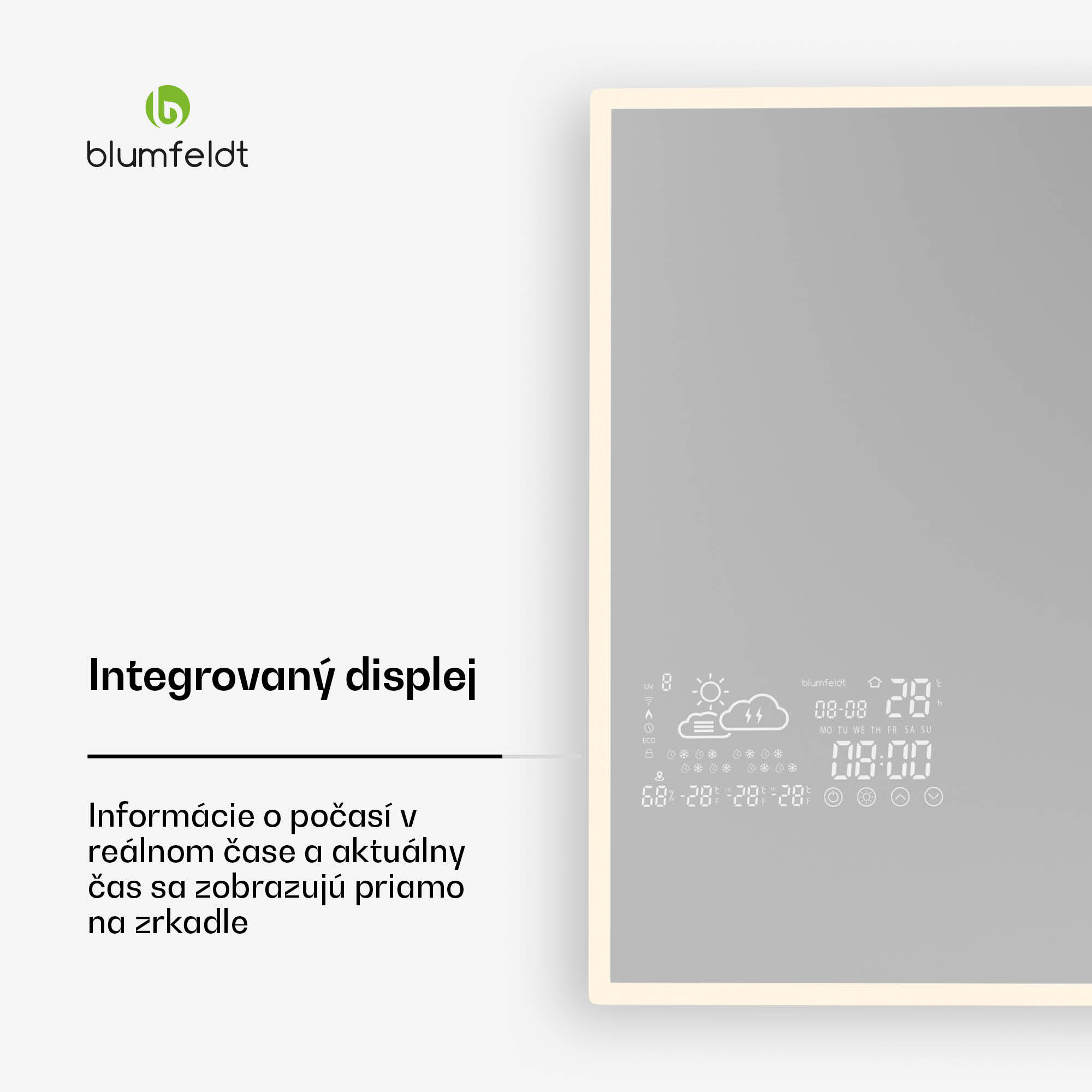 Blumfeldt Infračervený ohrievač, Smart Mirror, Infračervené žiarenie, 500 W, IP44 – Obrázok 4