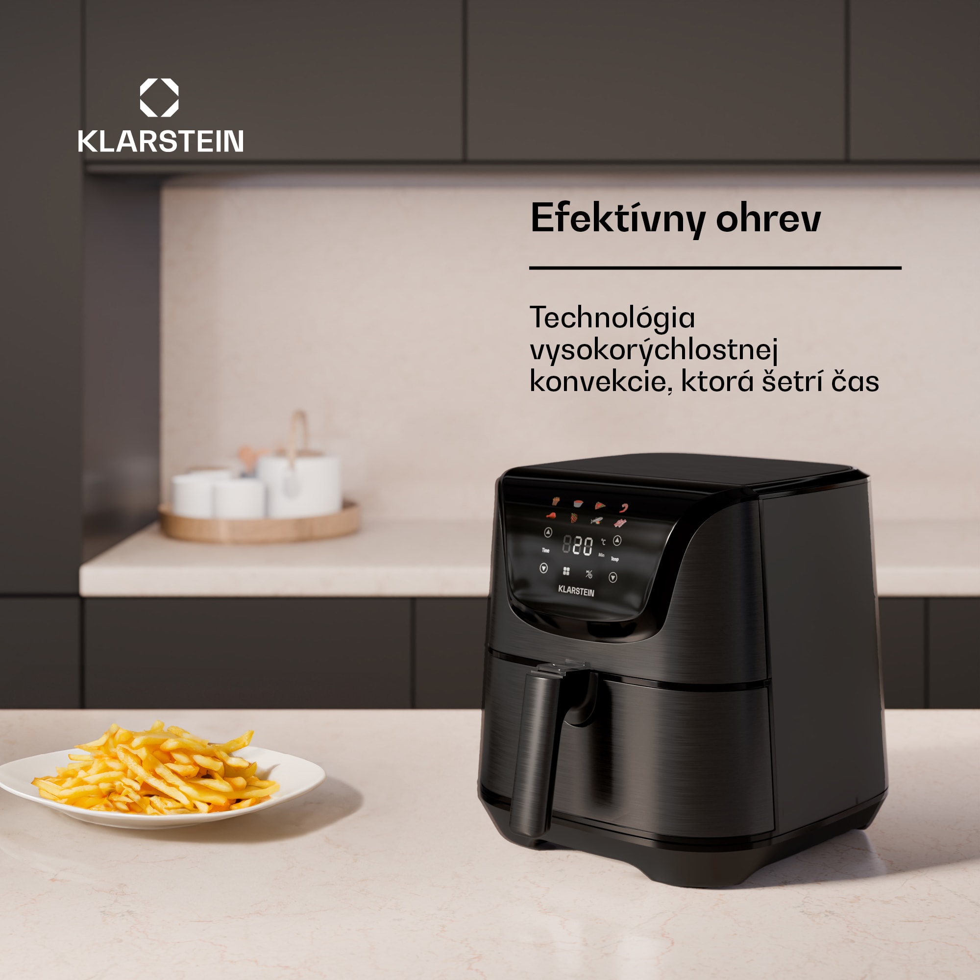 Klarstein AeroVital Deluxe teplovzdušná fritéza, 1700 W, 8 programov, vrátane príslušenstva, 200°C, Časovač – Obrázok 5