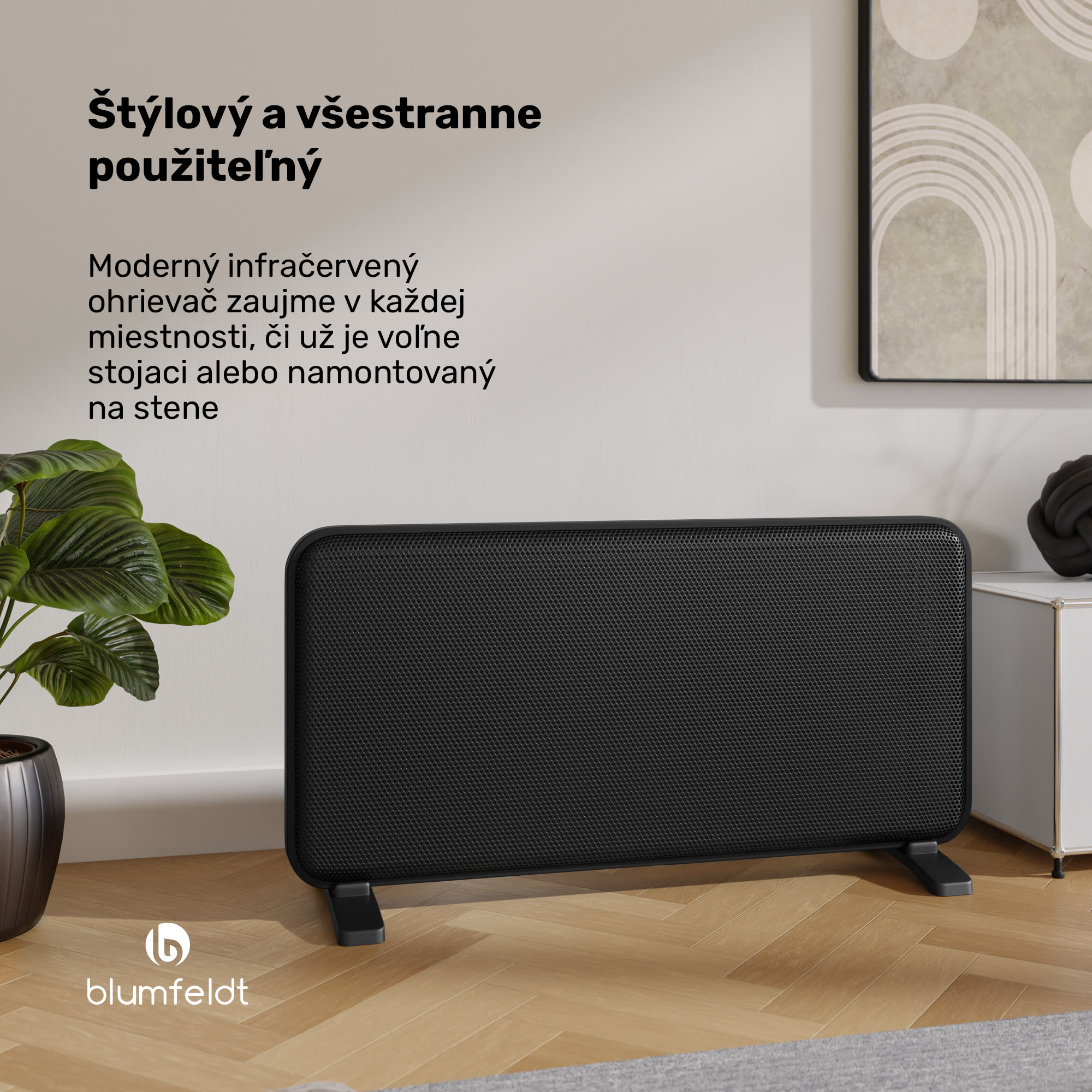 Blumfeldt SwiftWave infračervený ohrievač, 2000 W, do 20 m², dotykové ovládanie aplikáciou, grafén – Obrázok 3
