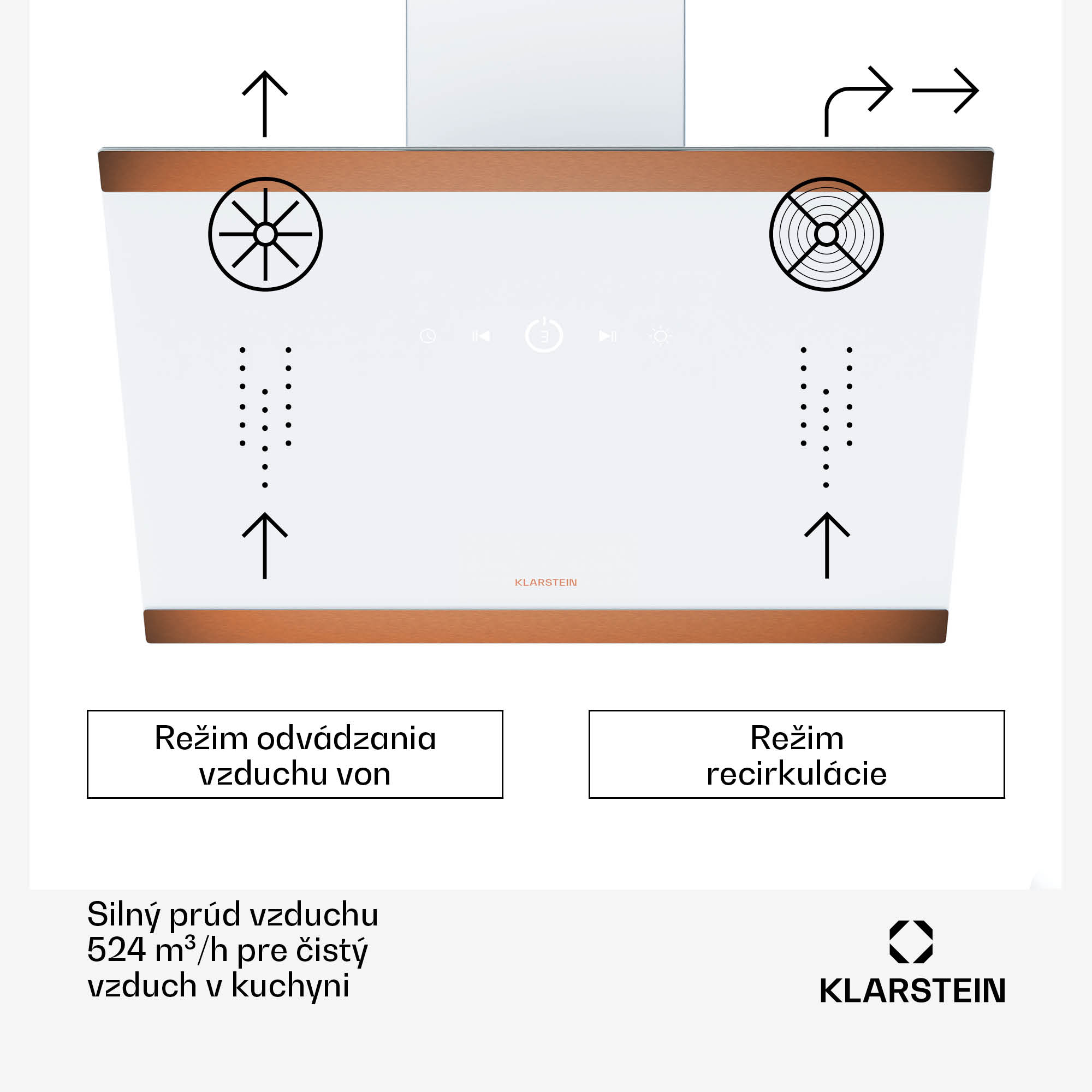Klarstein FlashLine 60 digestor, A++, 524 m³/h, 3 úrovne, dotykový, tichý, LED, odsávanie/recirkulácia, 100 W – Obrázok 2