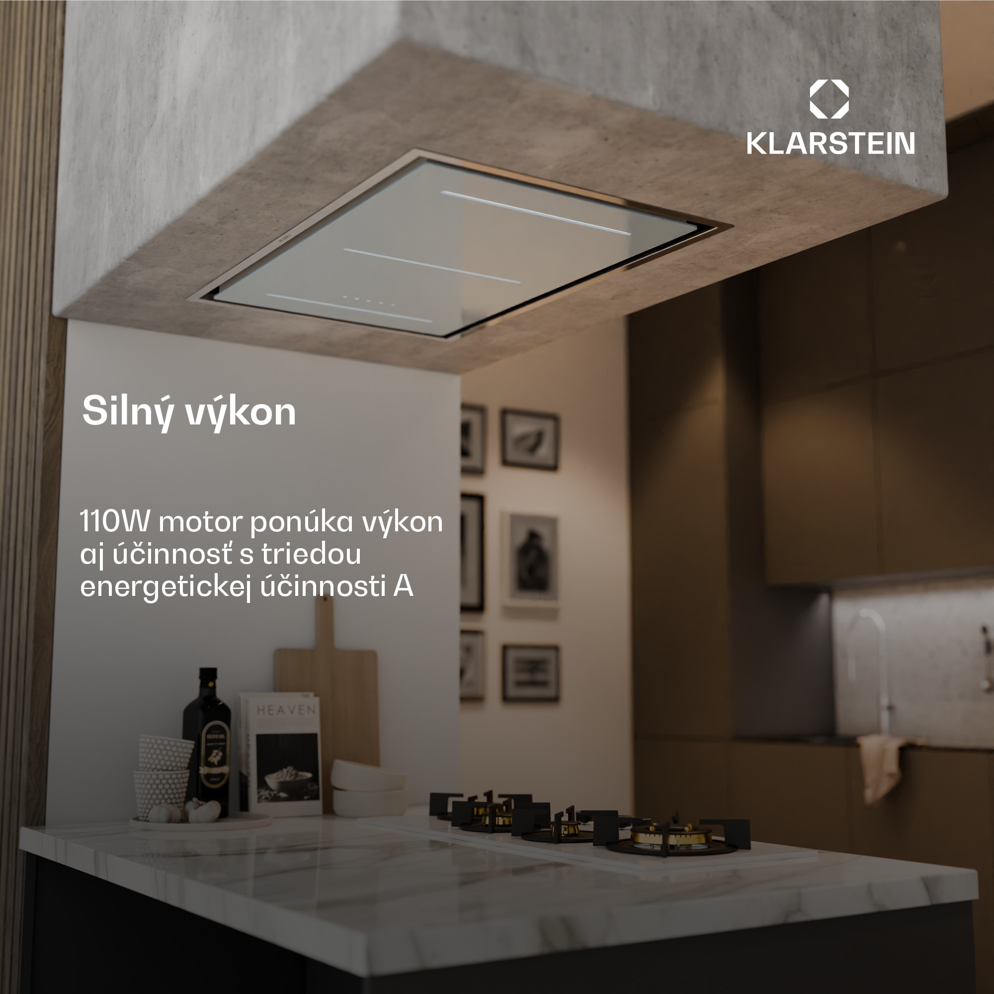 Klarstein LuxeAir digestor, 90 cm, WLAN + Bluetooth, LED, 750 m³/h, odsávanie/recirkulácia, EEC: A – Obrázok 3