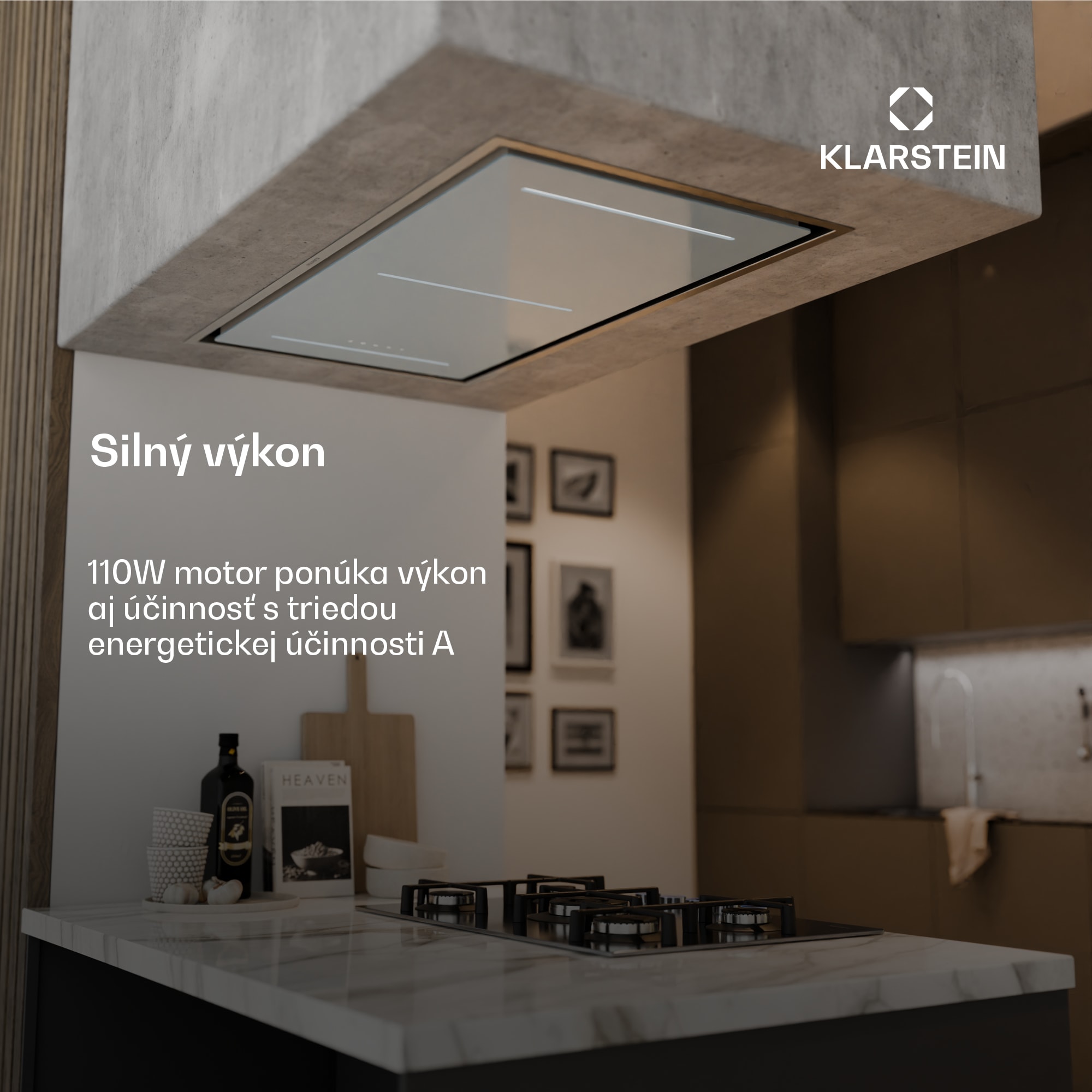 Klarstein LuxeAir digestor, 110 cm, WLAN + Bluetooth, LED, 750 m³/h, odsávanie/recirkulácia, EEC: A – Obrázok 3