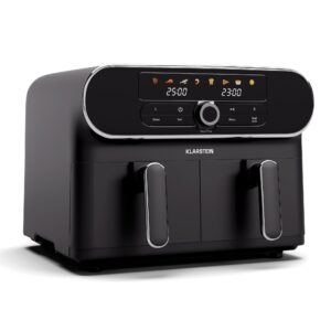 Klarstein AuraAir Color Touch teplovzdušná fritéza, 2 komory, 11 l, 1700 W, 80 - 200 °C, 8 programov