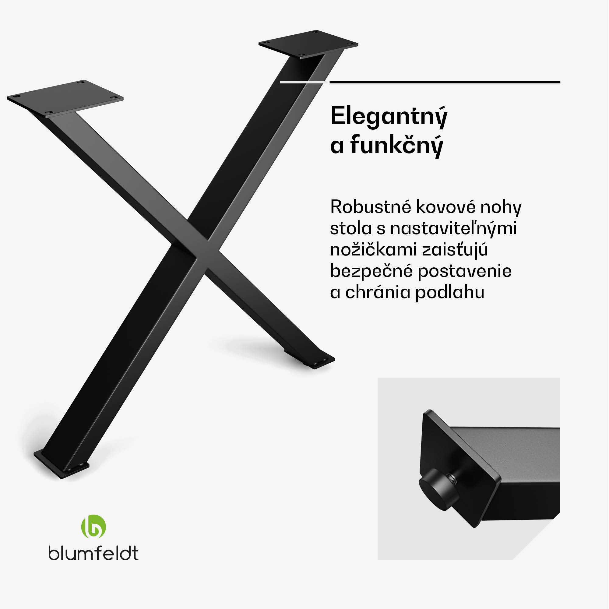 Blumfeldt UrbanFodge X nohy stola, moderný dizajn, pre projekty DIY, nosnosť 200 kg – Obrázok 3
