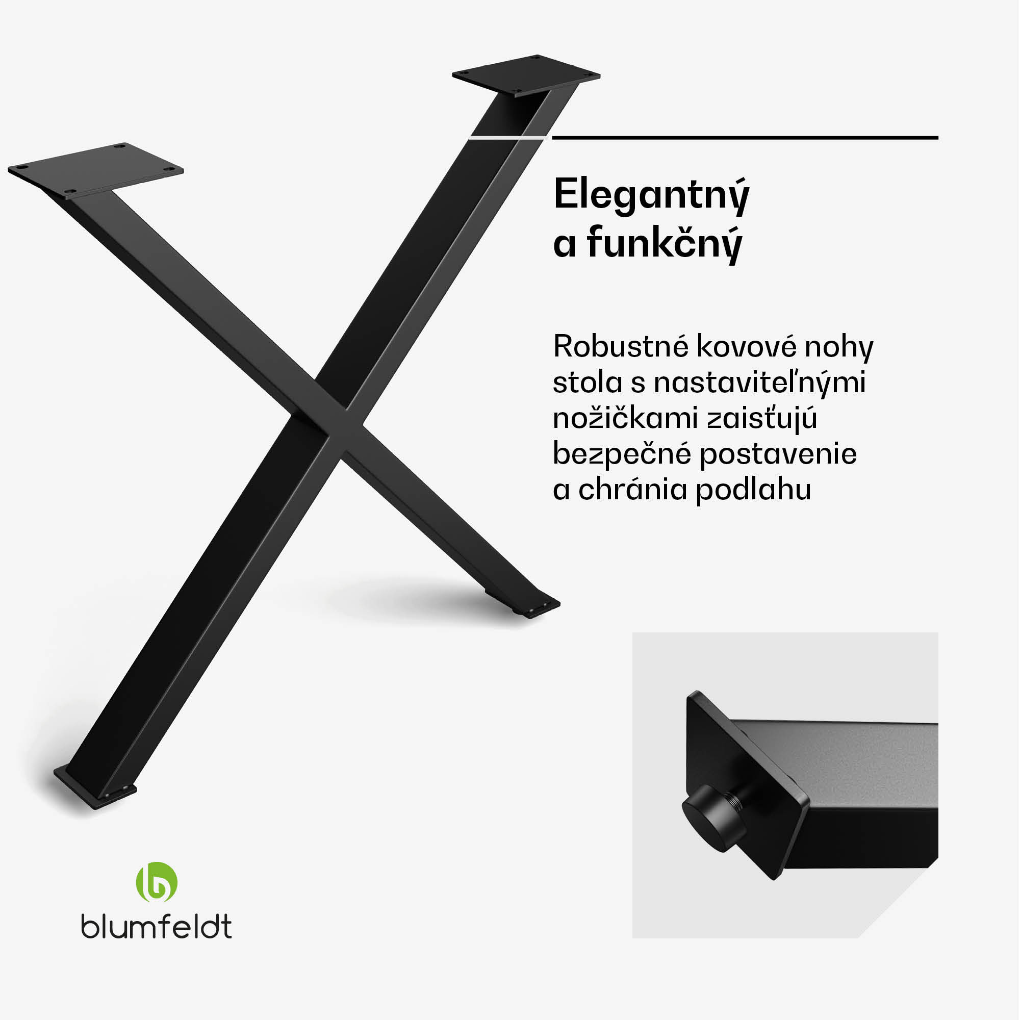 Blumfeldt UrbanFodge X nohy stola, moderný dizajn, pre projekty DIY, nosnosť 200 kg – Obrázok 3