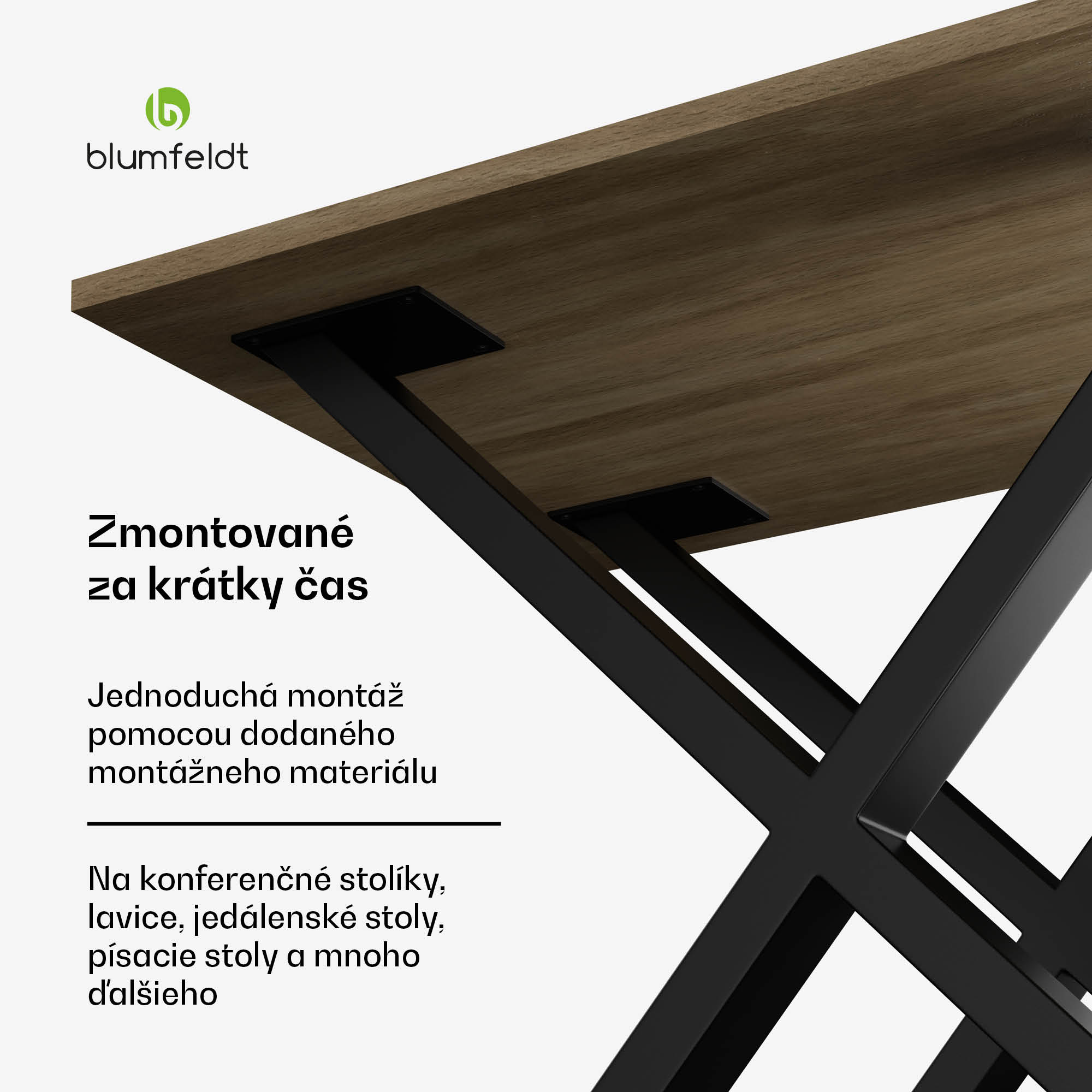 Blumfeldt UrbanFodge X nohy stola, moderný dizajn, pre projekty DIY, nosnosť 200 kg – Obrázok 5