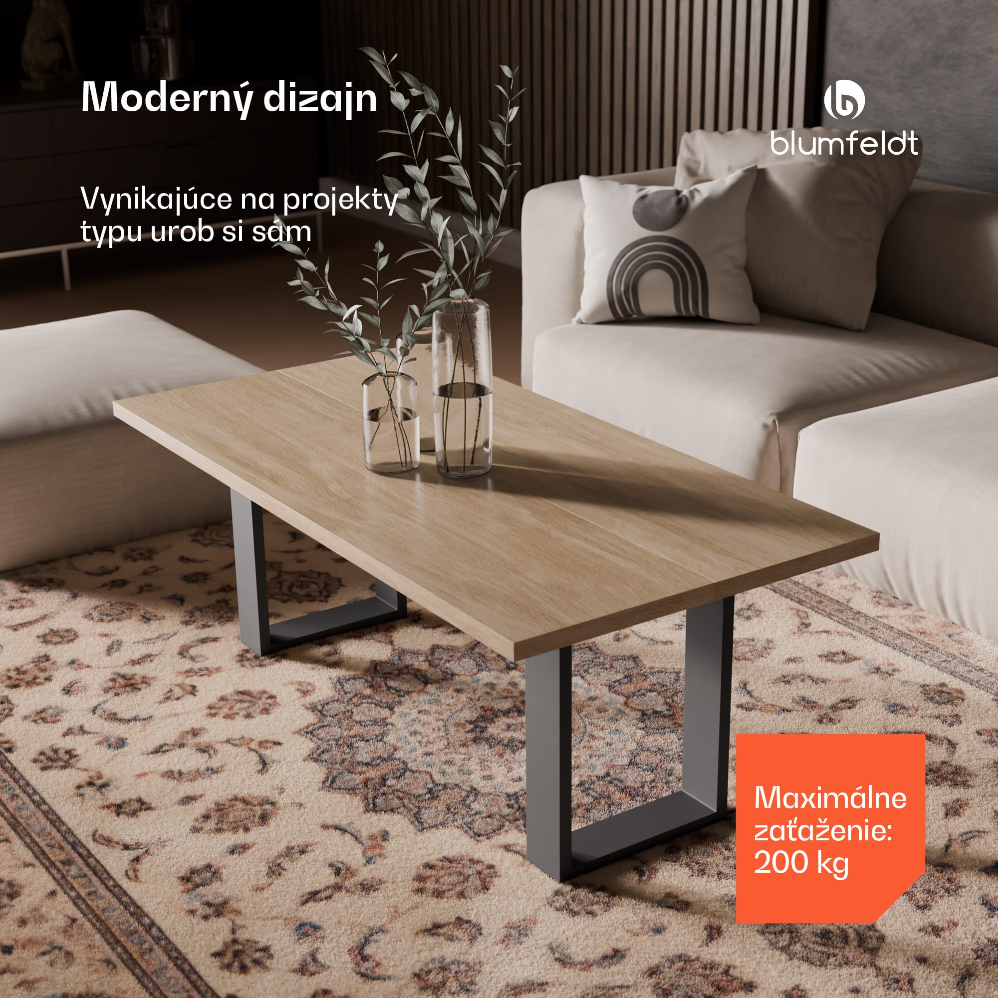 Blumfeldt UrbanFodge U nohy stola, Moderný dizajn, Pre projekty DIY, Nosnosť 200 kg – Obrázok 2