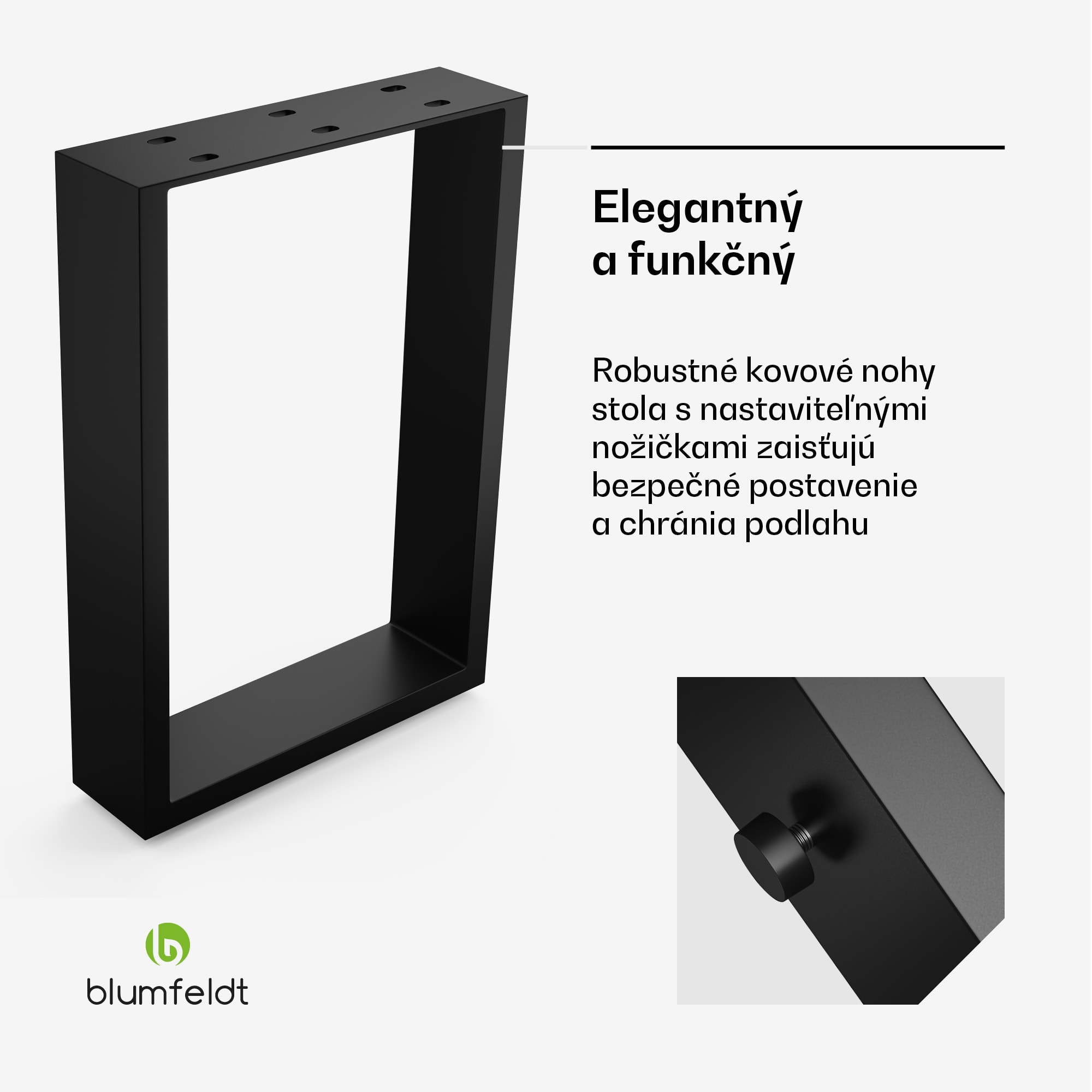 Blumfeldt UrbanFodge U nohy stola, Moderný dizajn, Pre projekty DIY, Nosnosť 200 kg – Obrázok 3