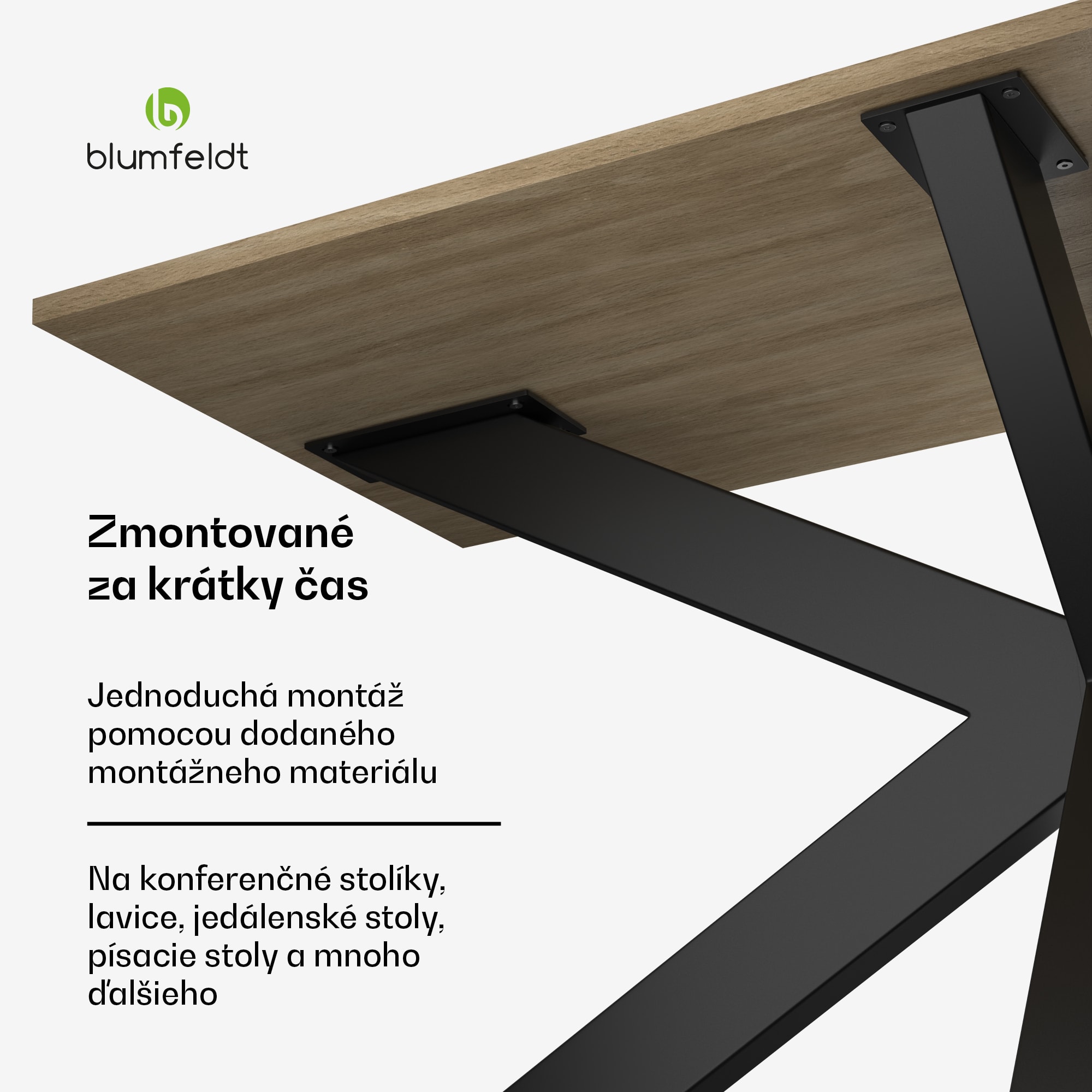 Blumfeldt UrbanFodge TRIPLE X nohy stola, Moderný dizajn, pre projekty DIY, Nosnosť 200 kg – Obrázok 5
