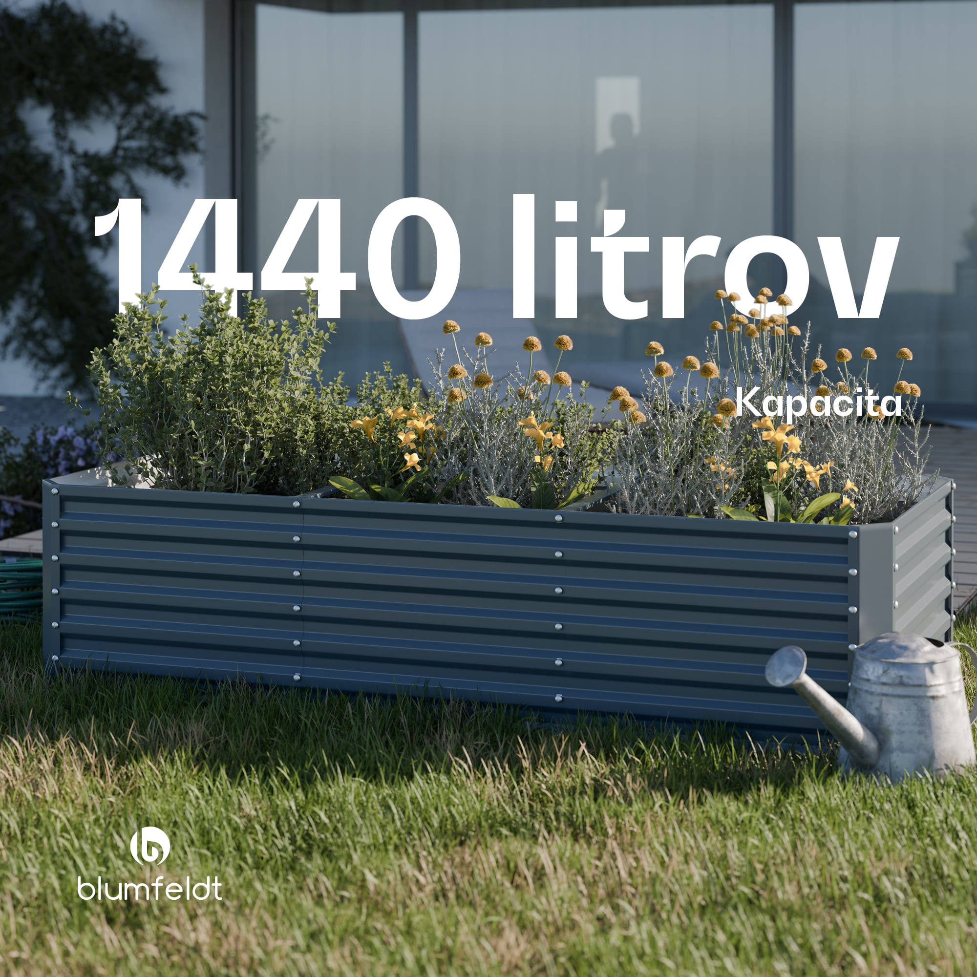 Blumfeldt High Grow Straight vyvýšený záhon, 1440 L, Ergonomický, Odolný voči poveternostným vplyvom, Otvorená základňa – Obrázok 5