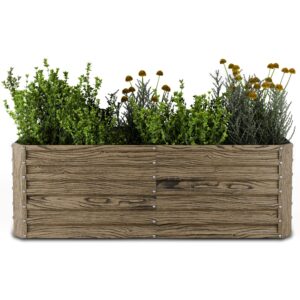 Blumfeldt High Grow Straight vyvýšený záhon, 972 L, Ergonomický, Odolný voči poveternostným vplyvom, Otvorená základňa