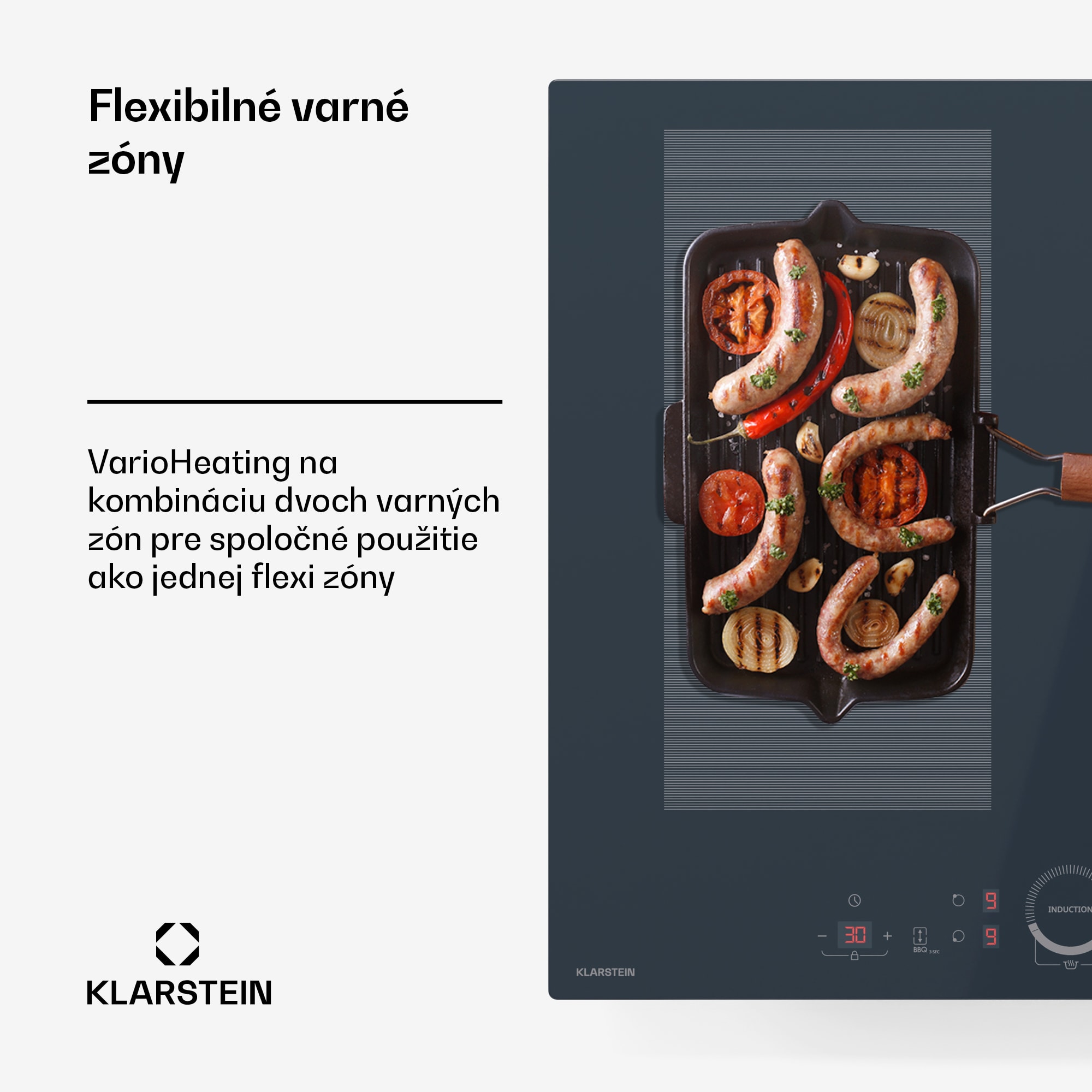 Klarstein Delicatessa 60 Hybrid vstavaná indukčná varná doska, 7000 W, Flexi zóna, Booster, Indukcia – Obrázok 4