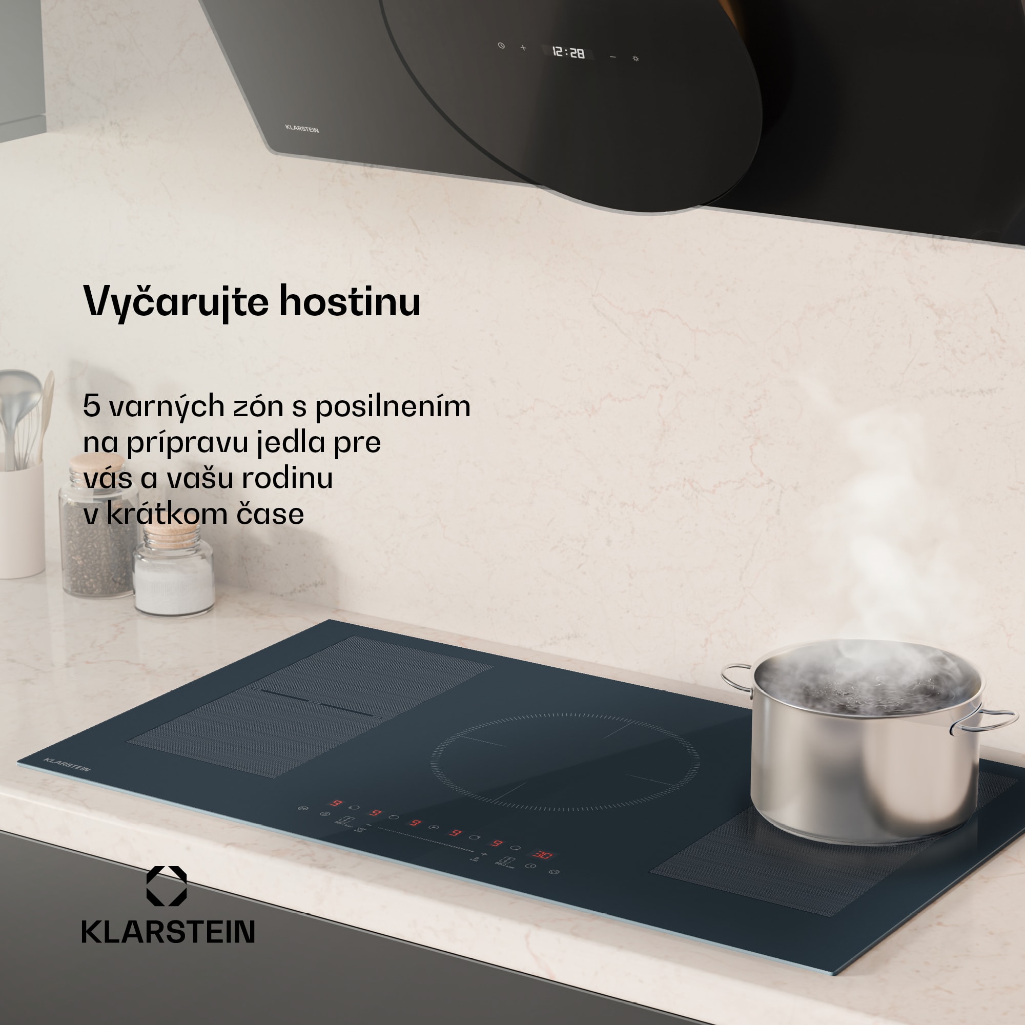 Klarstein Delicatessa 90 Flex vstavaná indukčná varná doska, 9500 W, Flexi zóna, Booster, Indukcia – Obrázok 2